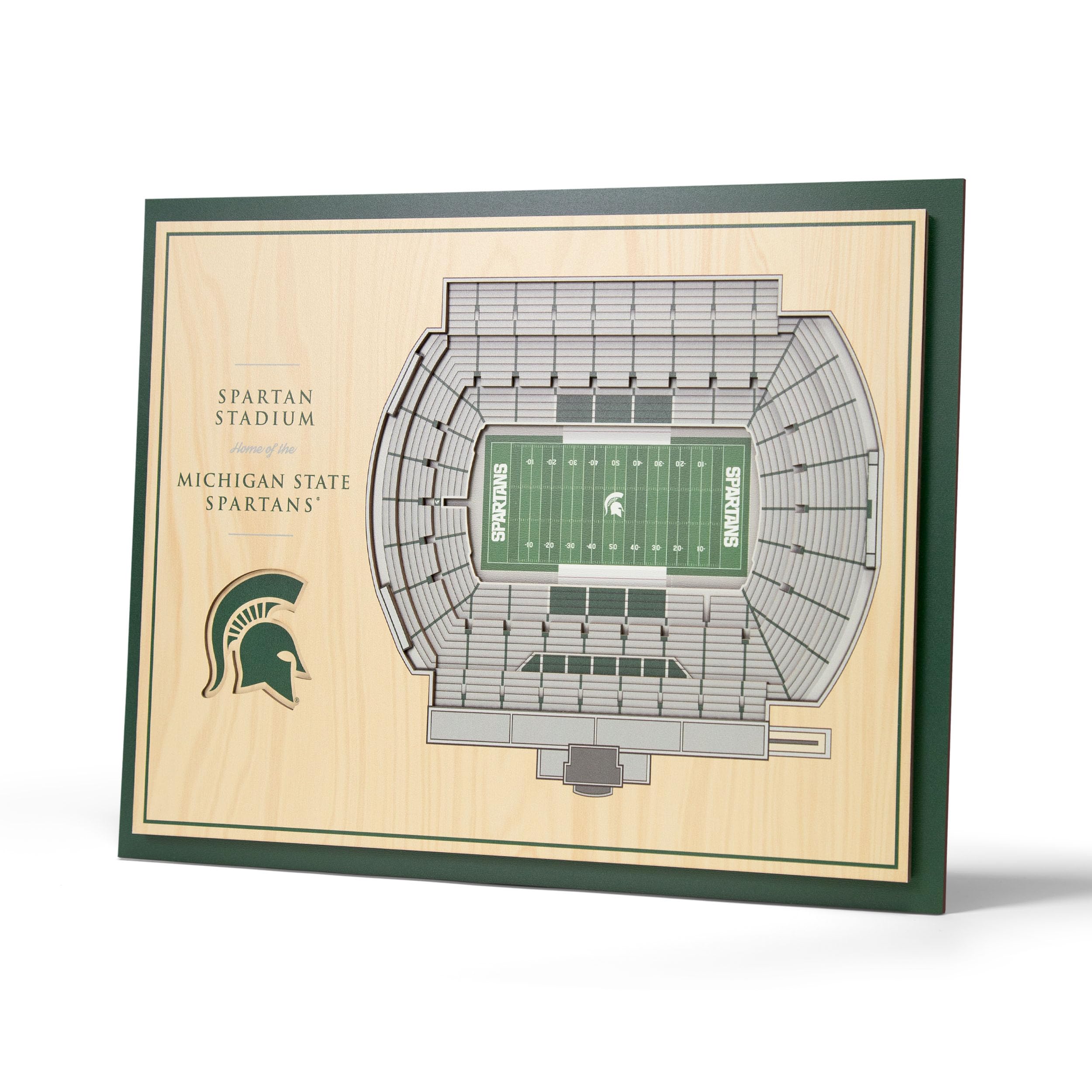 YouTheFan NCAA Michigan State Spartans 5-Layer StadiumView 3D Wall Art - Spartan Stadium 13.00" x 17.00" - Sports Collectibles, Sports Memorabilia, Sports Fan Shop, Sports Gifts