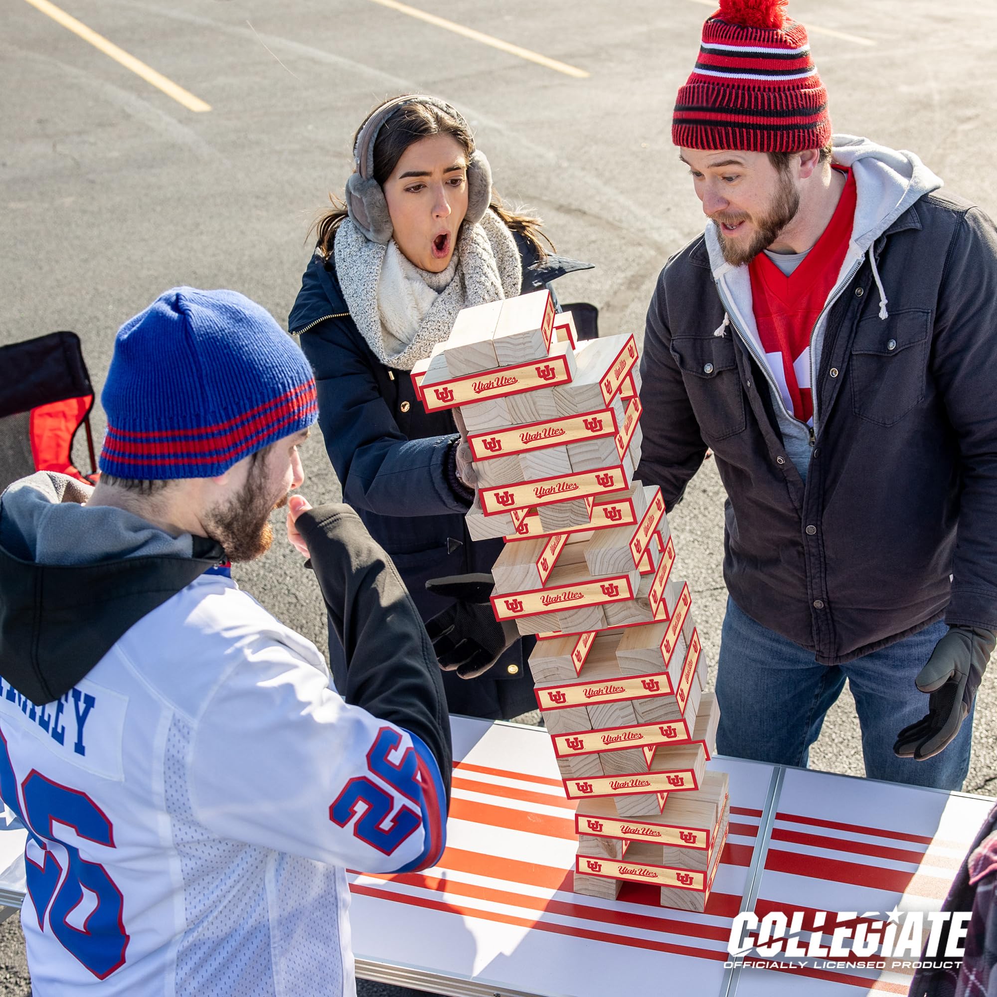 Wild Sports NCAA Utah Utes Giant Stacking Wooden Blocks – Tumbling Tower Classic Family Game Stacks Over 5 ft. High – Great Gift for Any College Football Fan! - Sports Collectibles, Sports Memorabilia, Sports Fan Shop, Sports Gifts