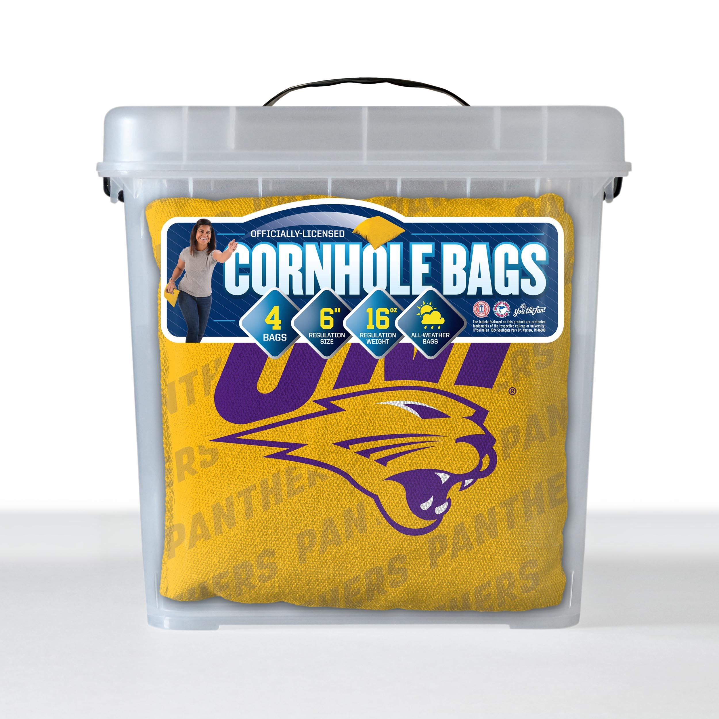 YouTheFan NCAA Northern Iowa Panthers Cornhole Bags - 4PK - Yellow - Sports Collectibles, Sports Memorabilia, Sports Fan Shop, Sports Gifts