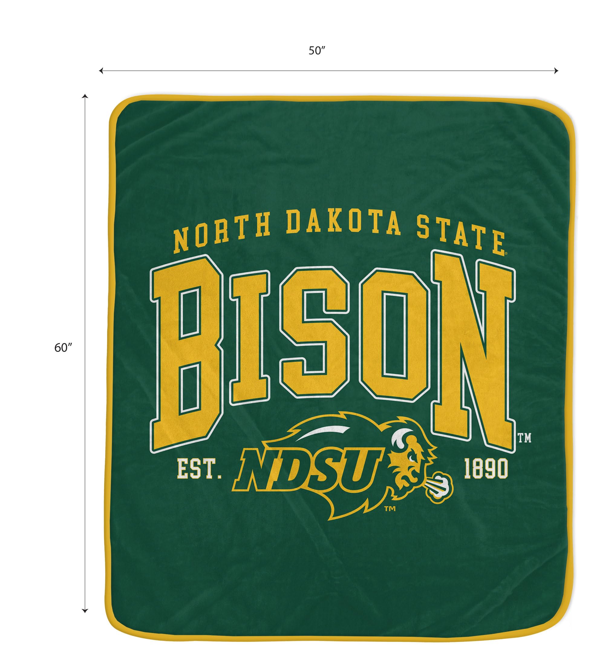 NCAA North Dakota State Bisons Vintage Arch Block Ultra Soft Blanket - Sports Gifts, Sports Memorabilia, Sports Collectibles, Fan Shop