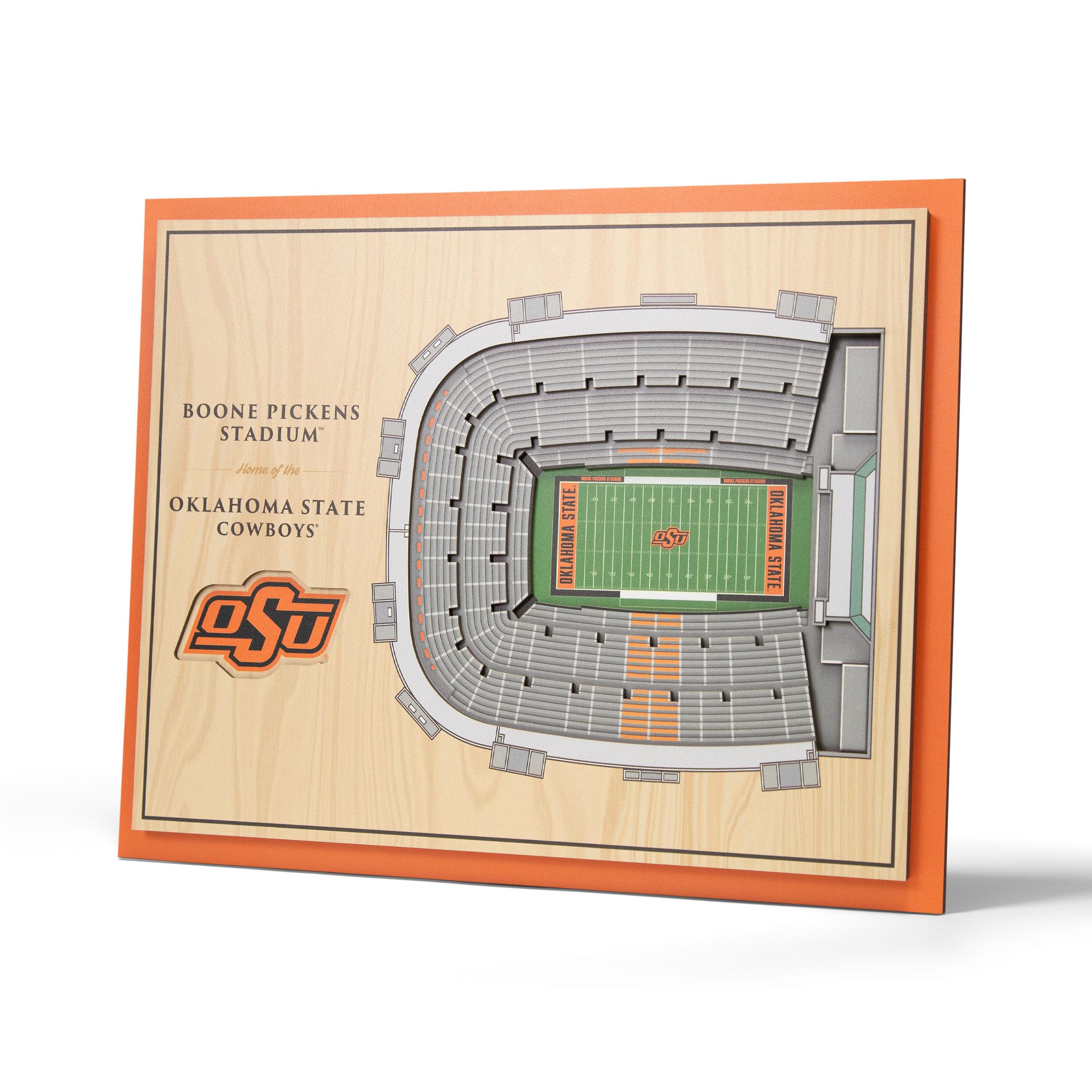 YouTheFan NCAA Oklahoma State Cowboys 5-Layer StadiumView 3D Wall Art - Boone Pickens Stadium - Sports Collectibles, Sports Memorabilia, Sports Fan Shop, Sports Gifts