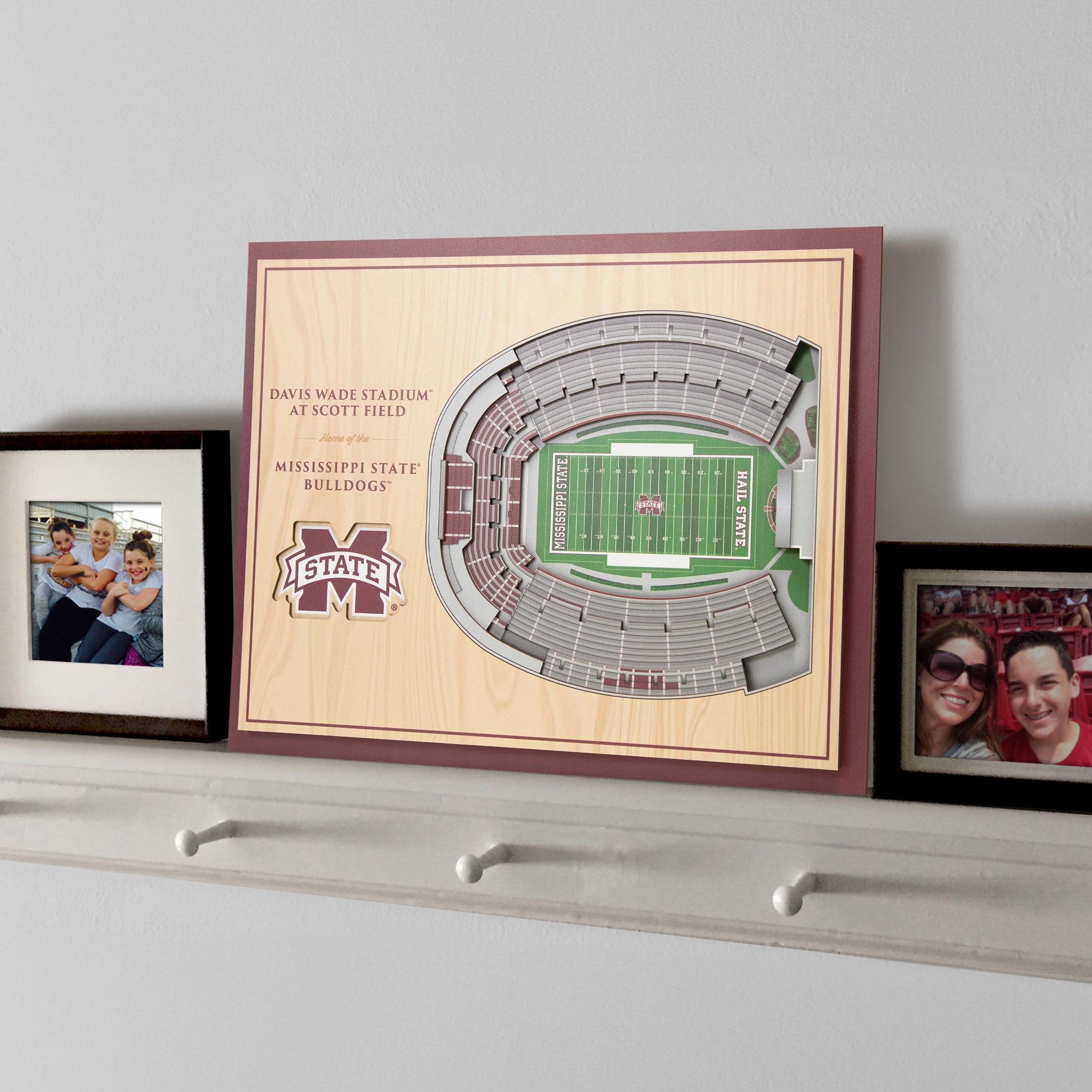 YouTheFan NCAA Mississippi State Bulldogs 5-Layer StadiumView 3D Wall Art - Davis Wade Stadium at Scott Field - Sports Collectibles, Sports Memorabilia, Sports Fan Shop, Sports Gifts