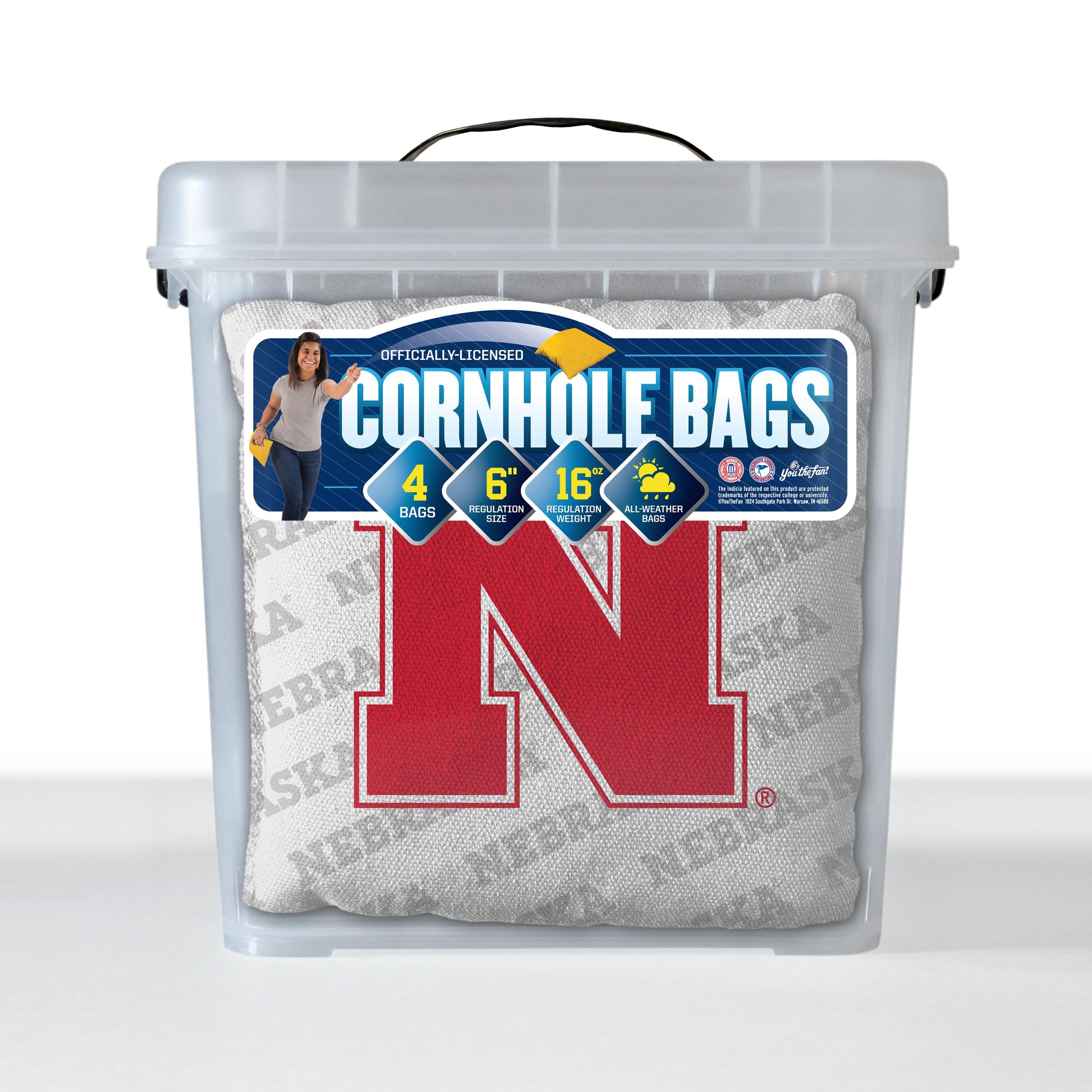 YouTheFan NCAA Nebraska Cornhuskers Cornhole Bags - 4PK - White - Sports Collectibles, Sports Memorabilia, Sports Fan Shop, Sports Gifts