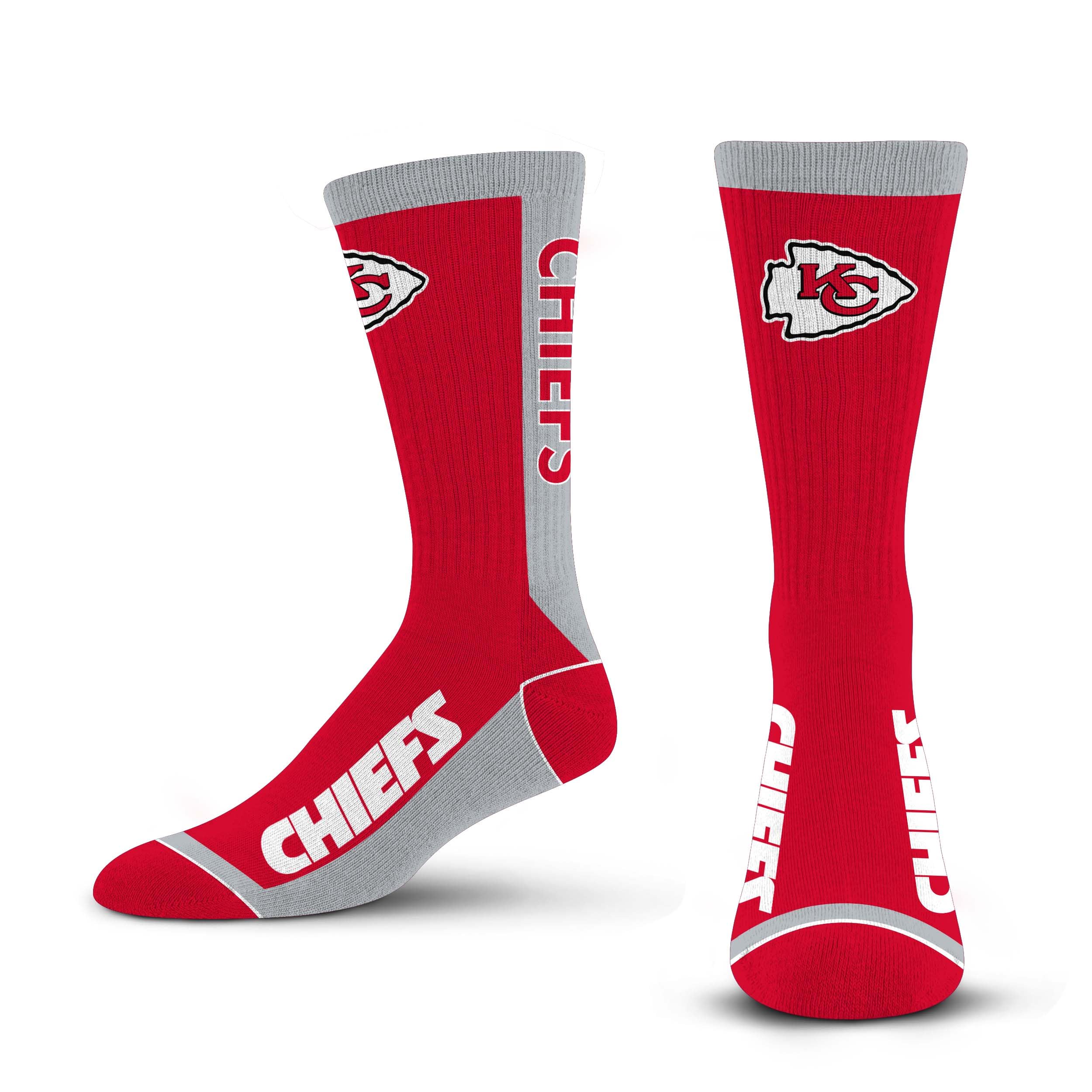 For Bare Feet NFL KANSAS CITY CHIEFS MVP Crew Sock Team Color Large - Sports Gifts, Sports Memorabilia, Sports Collectibles, Fan Shop