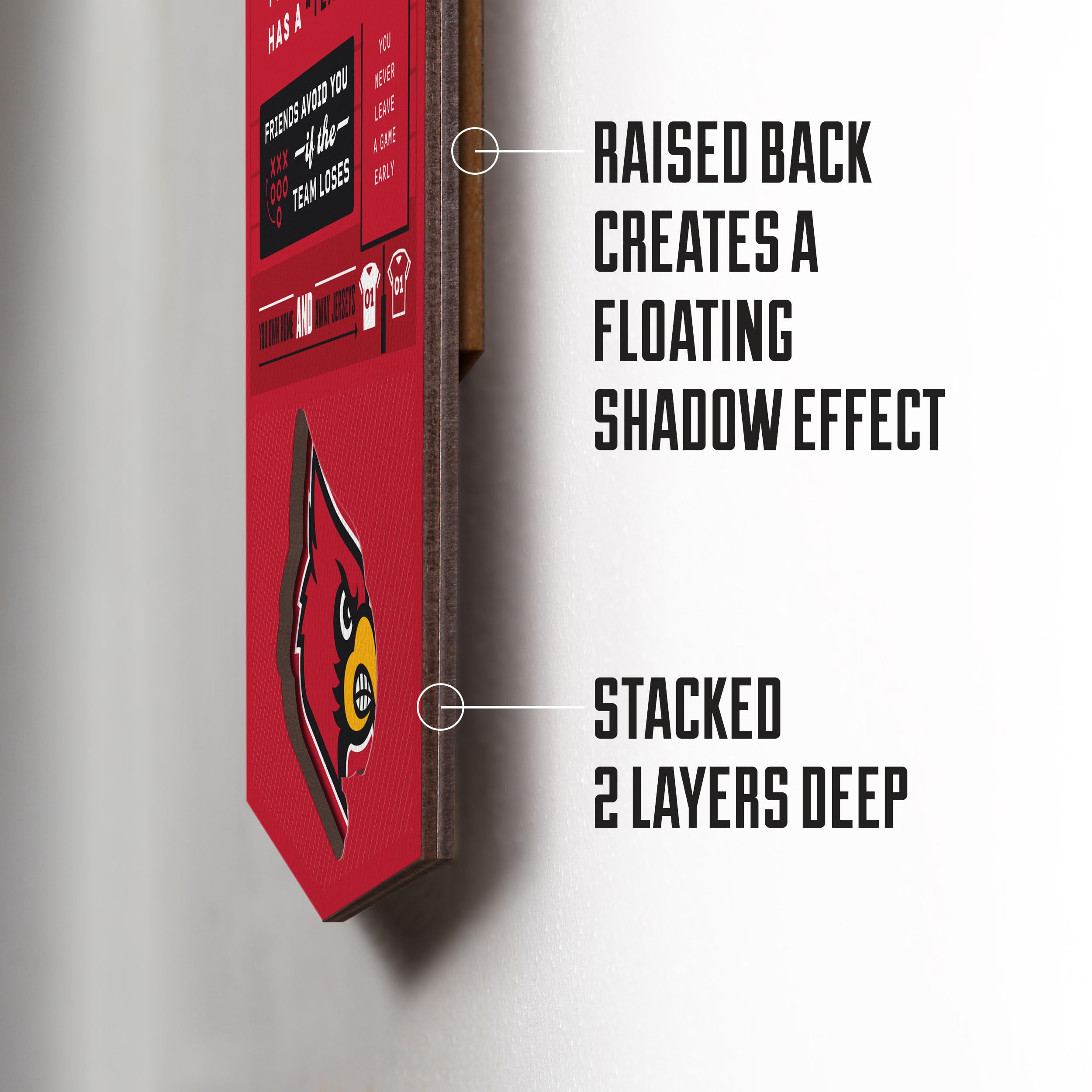 YouTheFan Officially-licensed NCAA Louisville Cardinals 6x19 Top 10 Signs Banner - humorous descriptions - fun sports fan phrases, original design, indoor team wall decor fan gift - Sports Collectibles, Sports Memorabilia, Sports Fan Shop, Sports Gifts