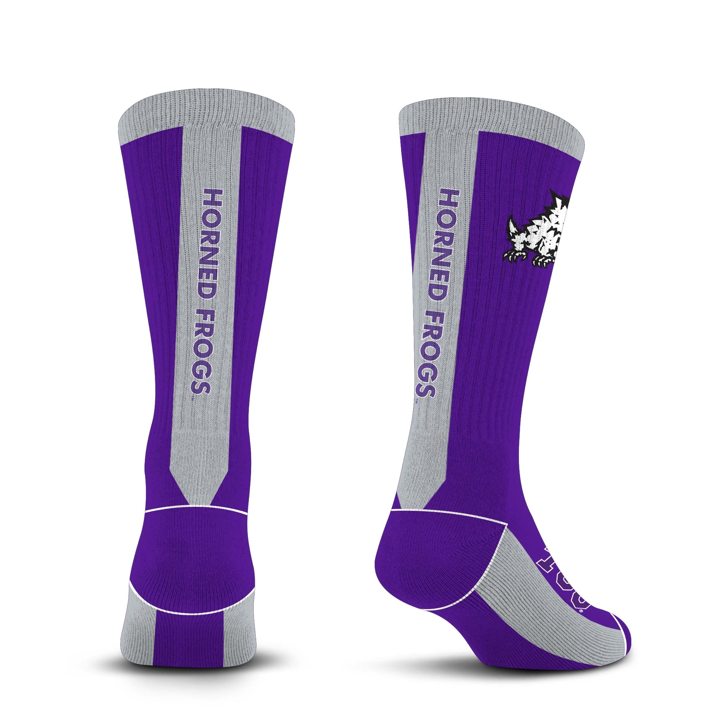 For Bare Feet NCAA TCU HORNED FROGS MVP Crew Sock Team Color Large - Sports Gifts, Sports Memorabilia, Sports Collectibles, Fan Shop