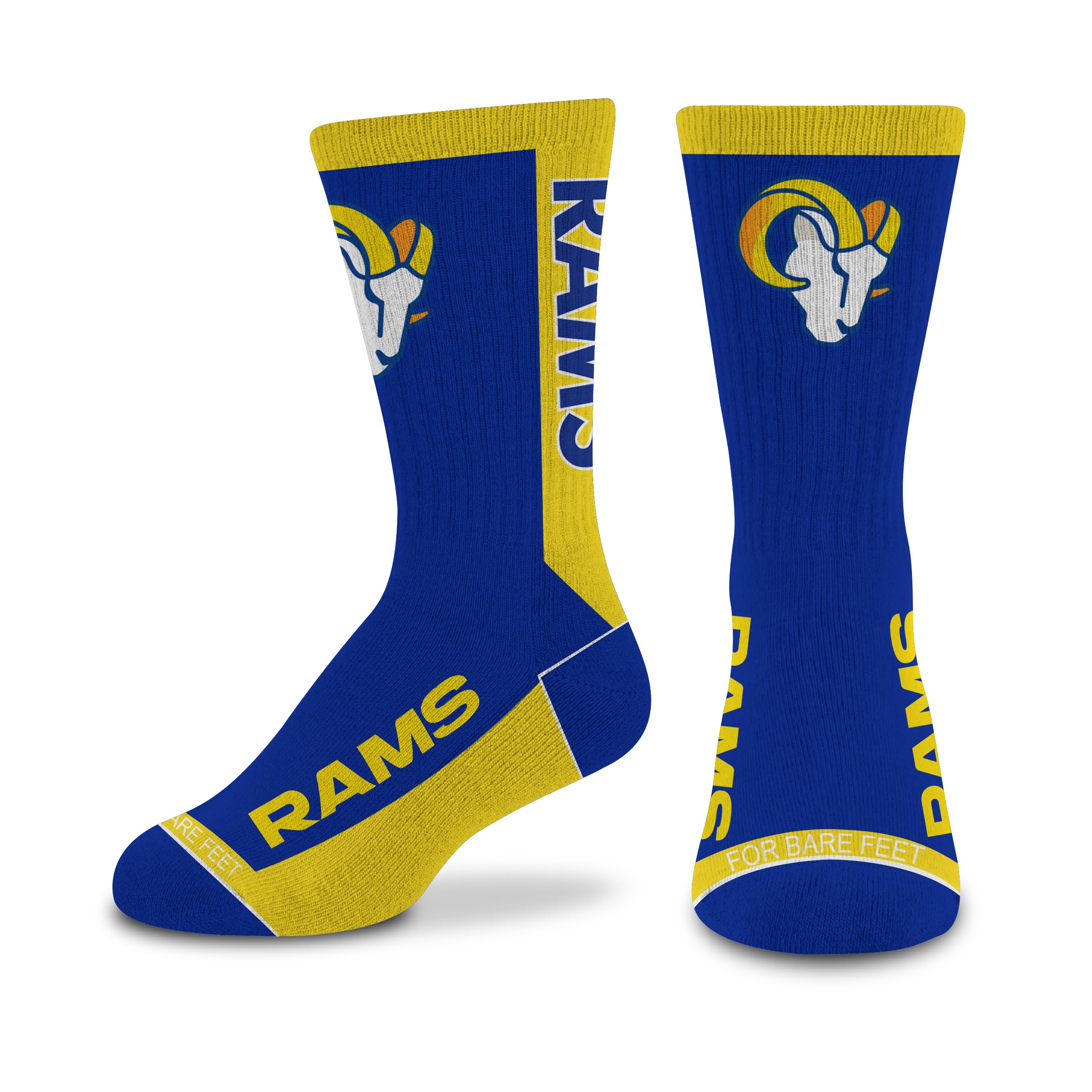 For Bare Feet NFL LOS ANGELES RAMS MVP Crew Sock Team Color Youth - Sports Gifts, Sports Memorabilia, Sports Collectibles, Fan Shop