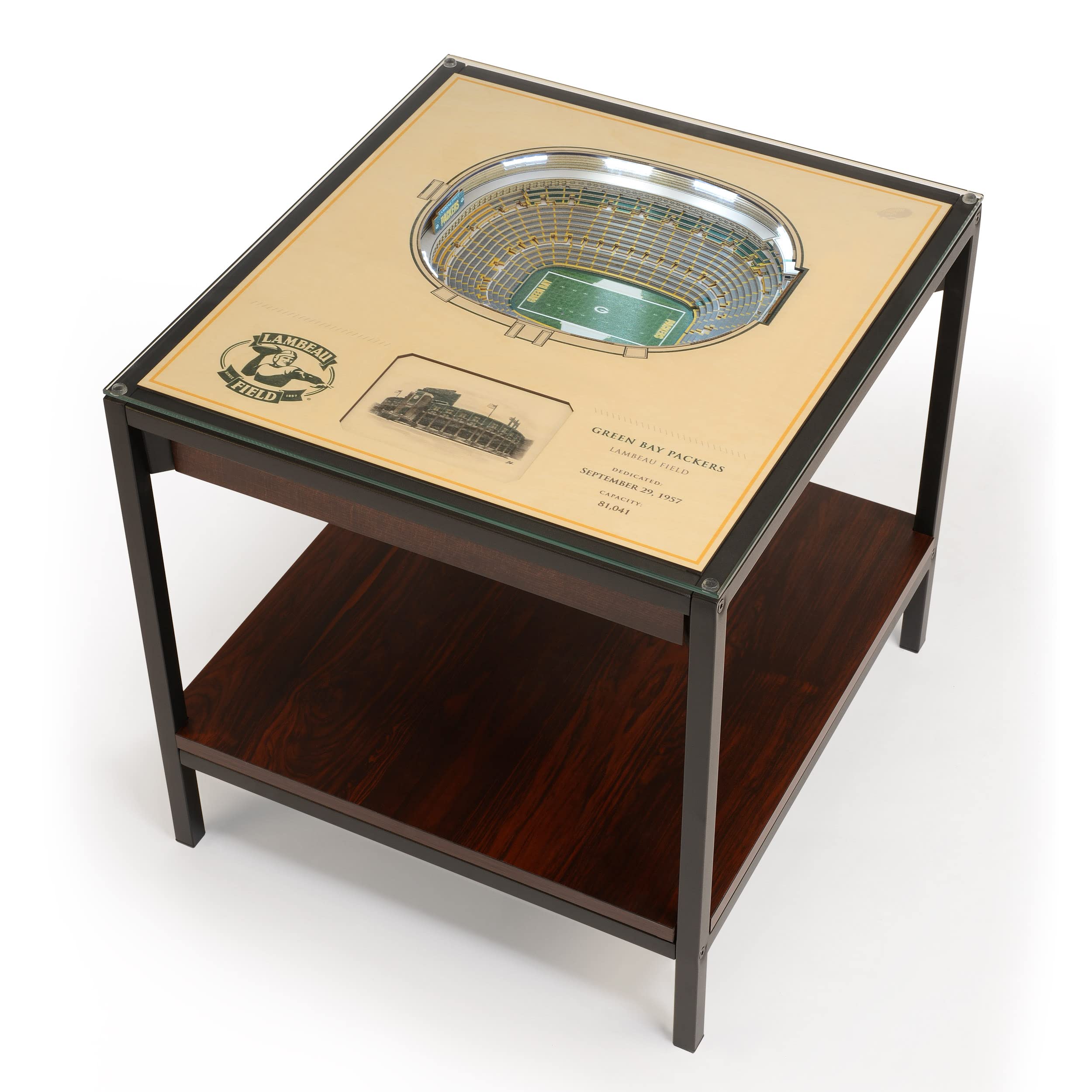 YouTheFan NFL Green Bay Packers 25-Layer StadiumView Lighted End Table - Sports Collectibles, Sports Memorabilia, Sports Fan Shop, Sports Gifts