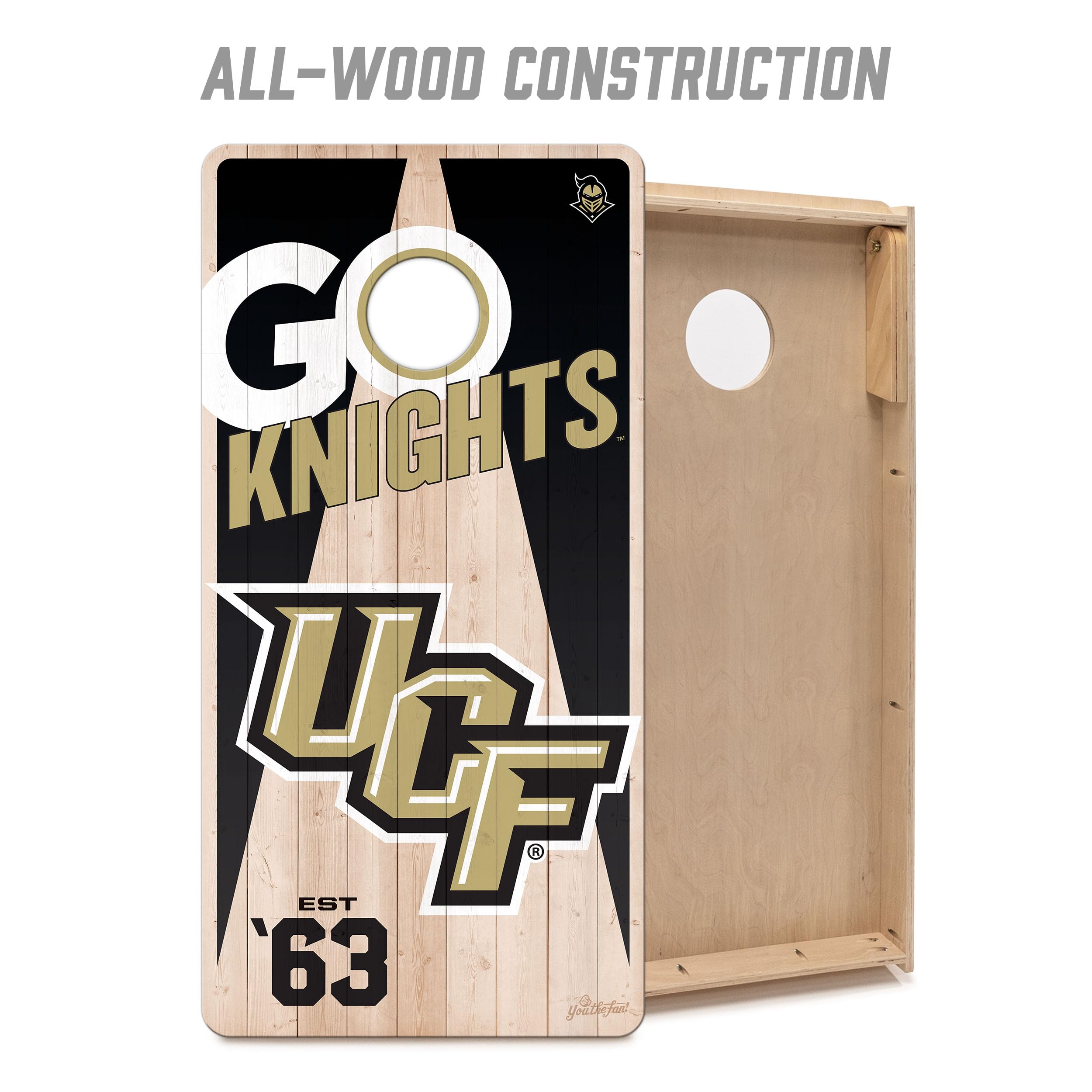 YouTheFan NCAA Central Florida Knights 2’ x 4’ Professional Wood Cornhole Game with Logo Bags - Sports Collectibles, Sports Memorabilia, Sports Fan Shop, Sports Gifts