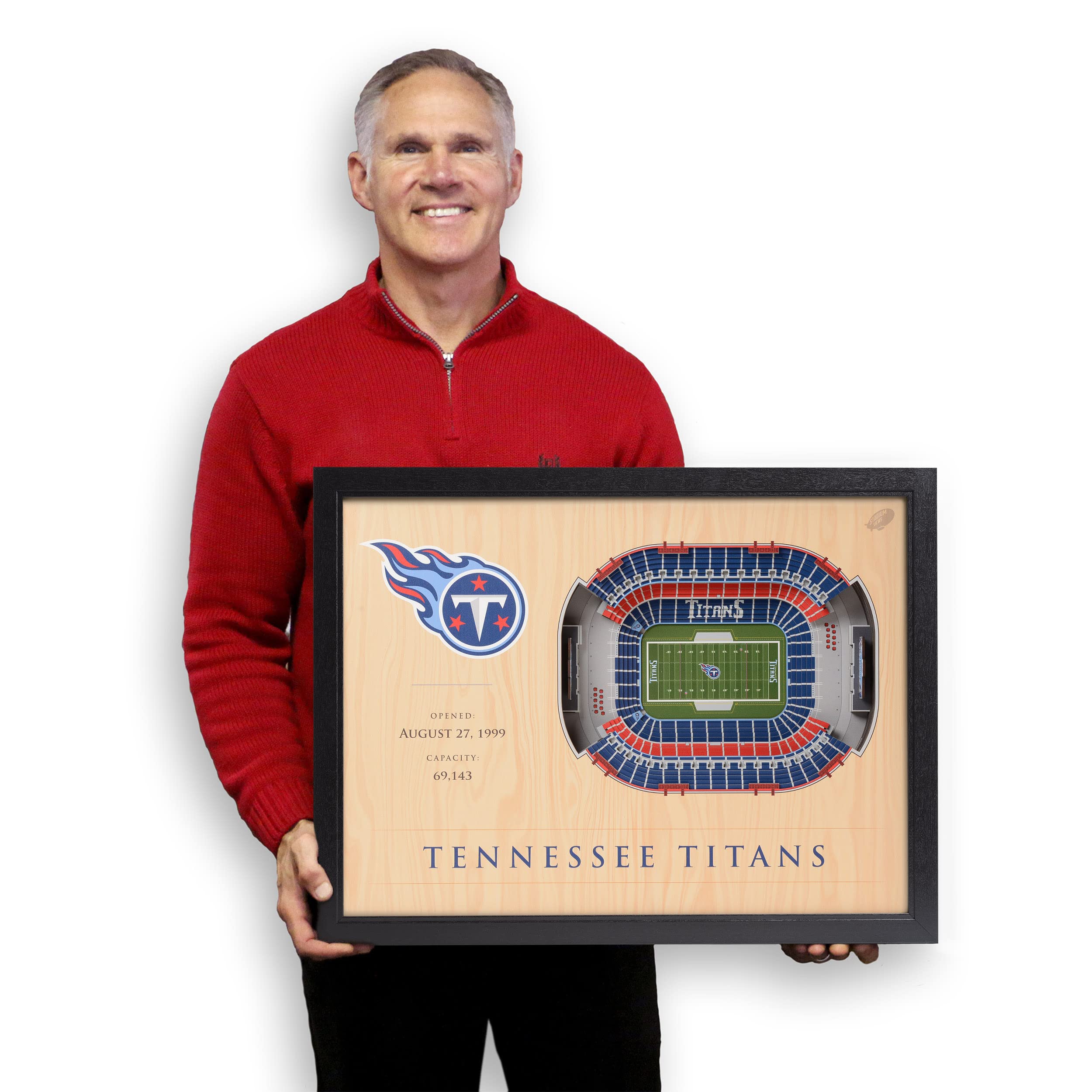 YouTheFan NFL Tennessee Titans 25-Layer Stadiumviews 3D Wall Art, 19.50" x 25.50" - Sports Collectibles, Sports Memorabilia, Sports Fan Shop, Sports Gifts