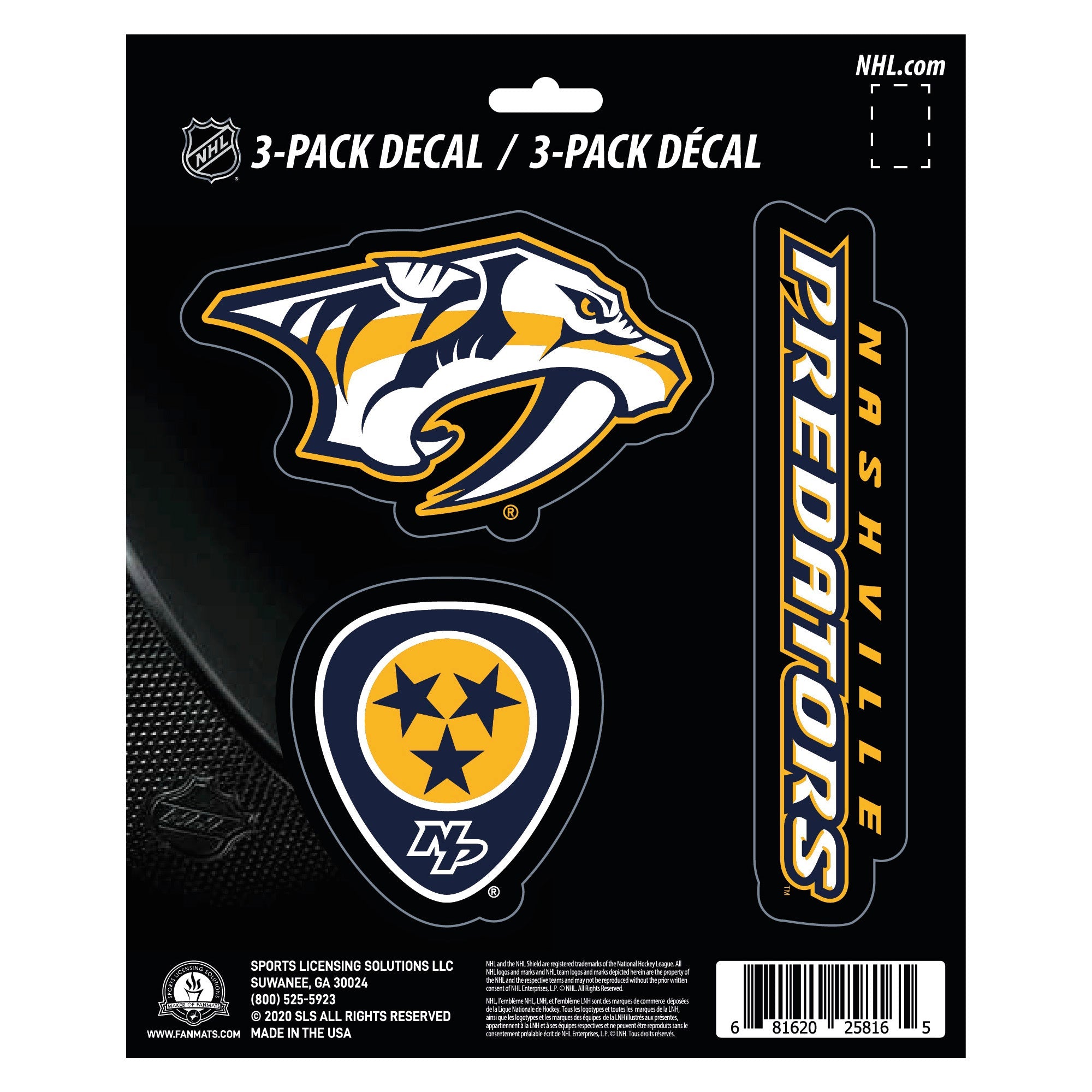 NHL - Nashville Predators Decal 3-pk