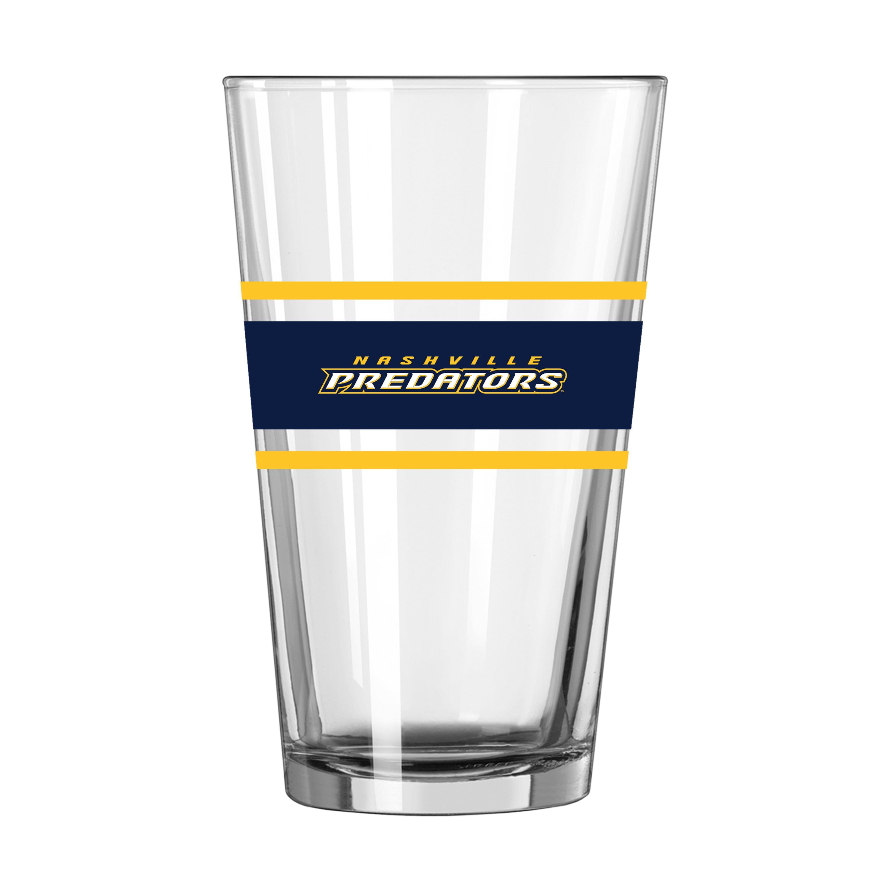 Nashville Predators 16oz Stripe Pint Glass - Sports Gifts, Sports Memorabilia, Sports Collectibles, Fan Shop