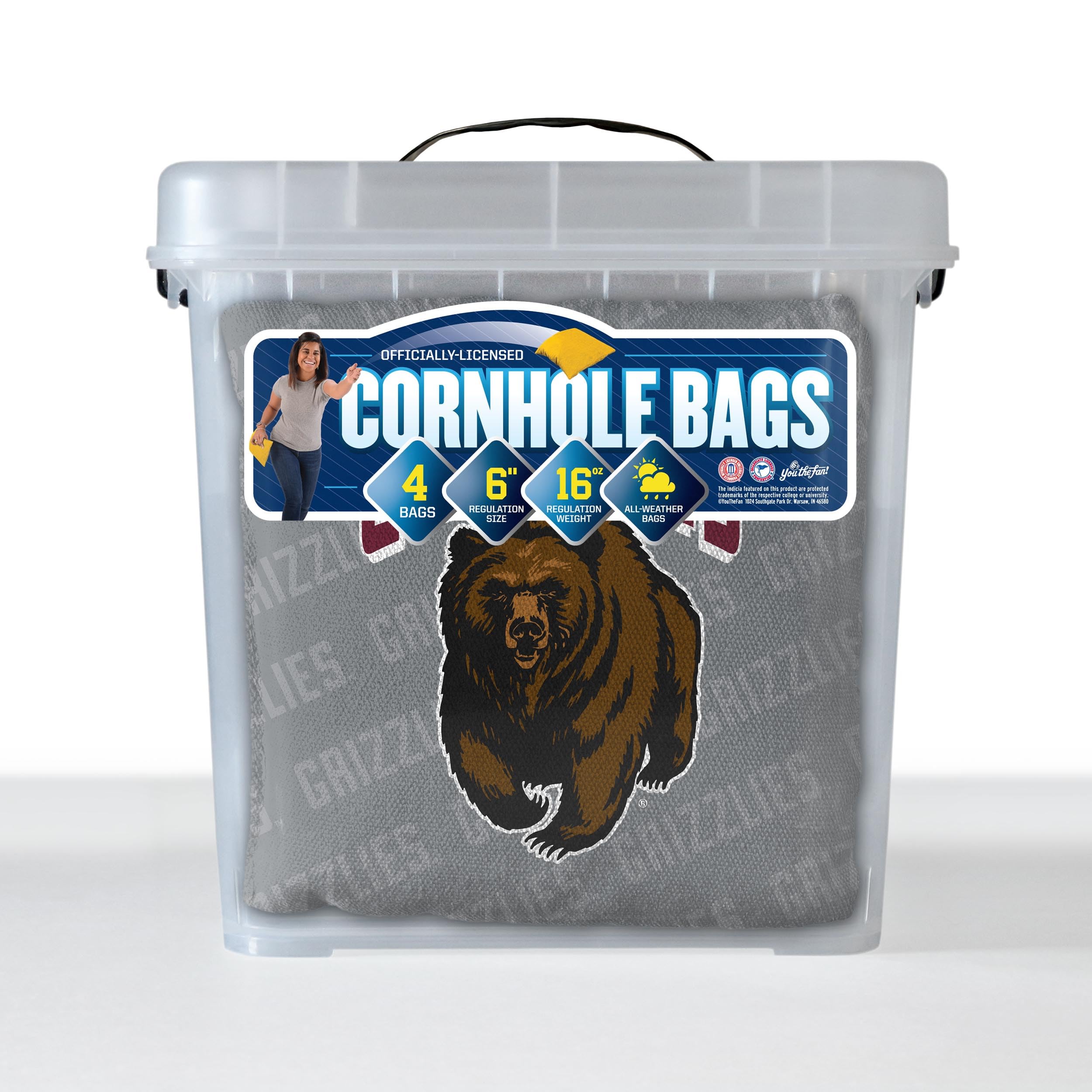 YouTheFan NCAA Montana Grizzlies Cornhole Bags - 4PK - Grey - Sports Collectibles, Sports Memorabilia, Sports Fan Shop, Sports Gifts