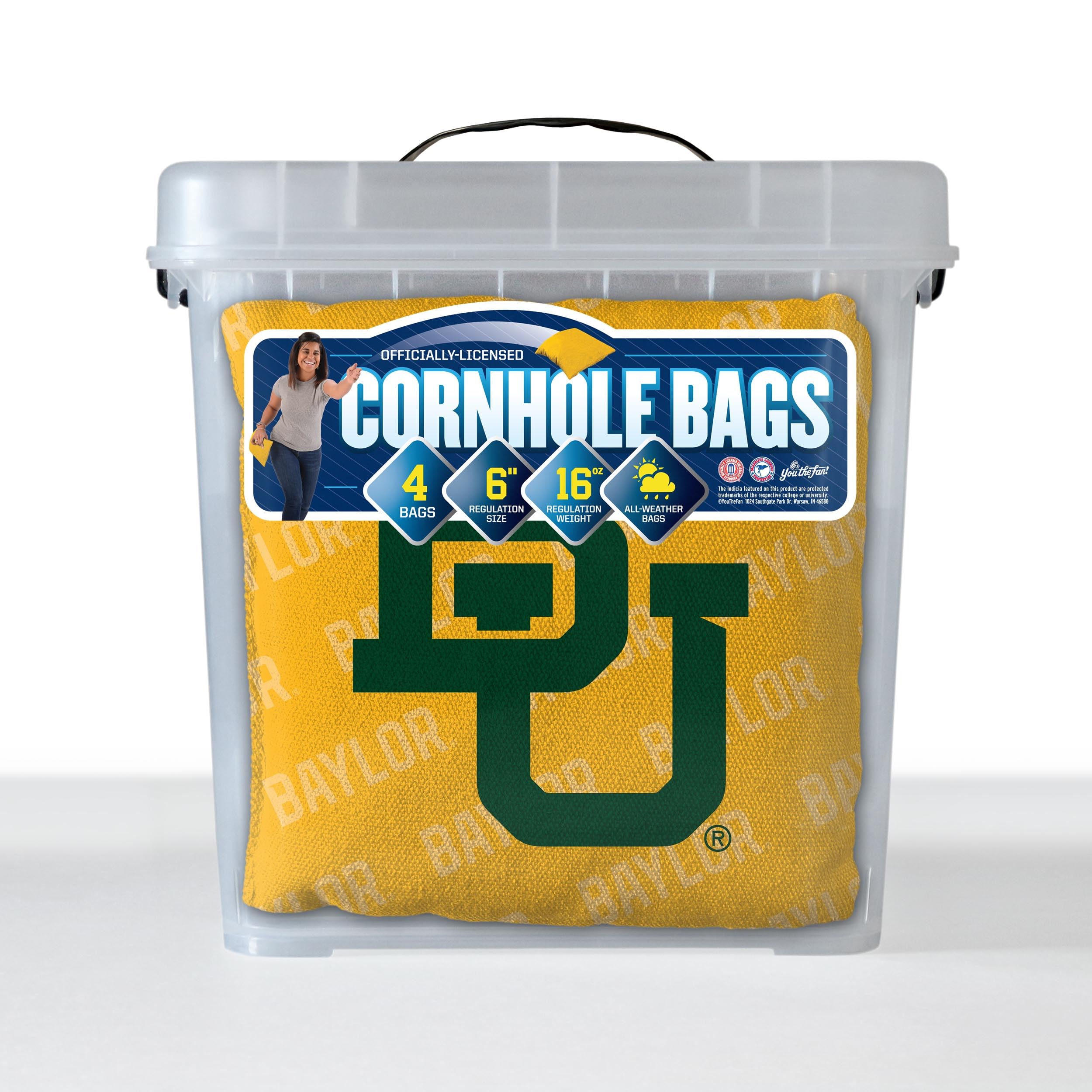 YouTheFan NCAA Baylor Bears Cornhole Bags - 4PK - Yellow - Sports Collectibles, Sports Memorabilia, Sports Fan Shop, Sports Gifts