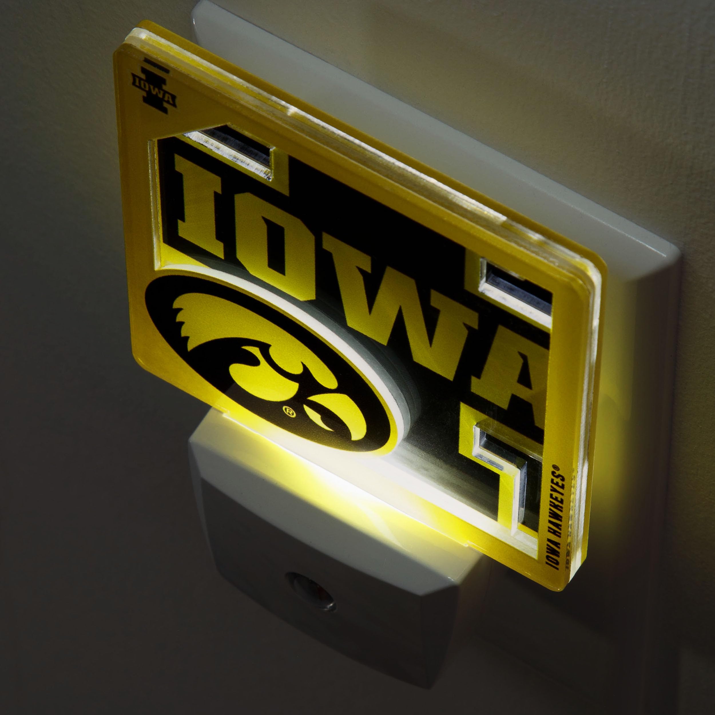 YouTheFan NCAA Iowa Hawkeyes Logo Series Nite Light - Sports Collectibles, Sports Memorabilia, Sports Fan Shop, Sports Gifts