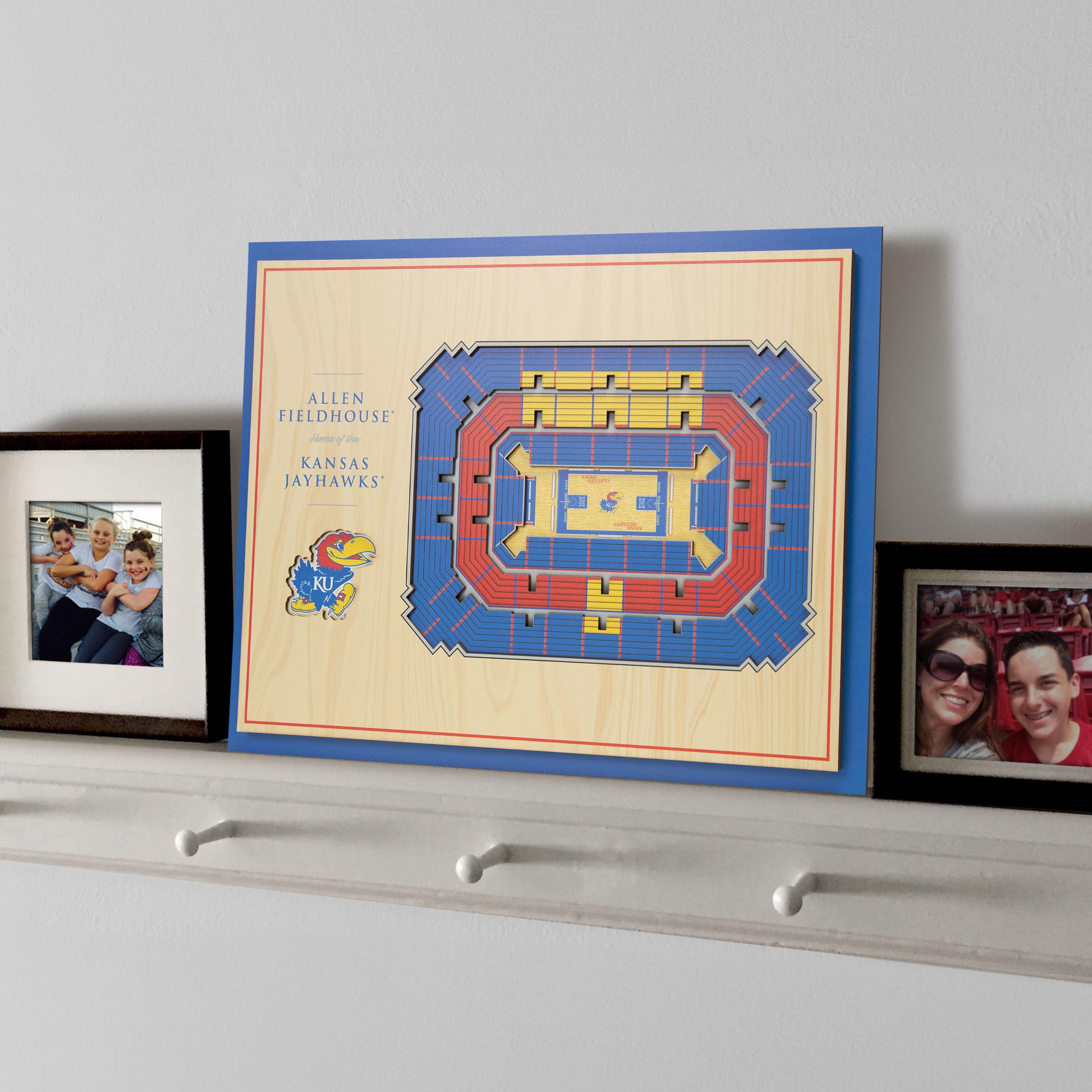 YouTheFan NCAA Kansas Jayhawks 5-Layer StadiumView 3D Wall Art - Allen Fieldhouse - Sports Collectibles, Sports Memorabilia, Sports Fan Shop, Sports Gifts