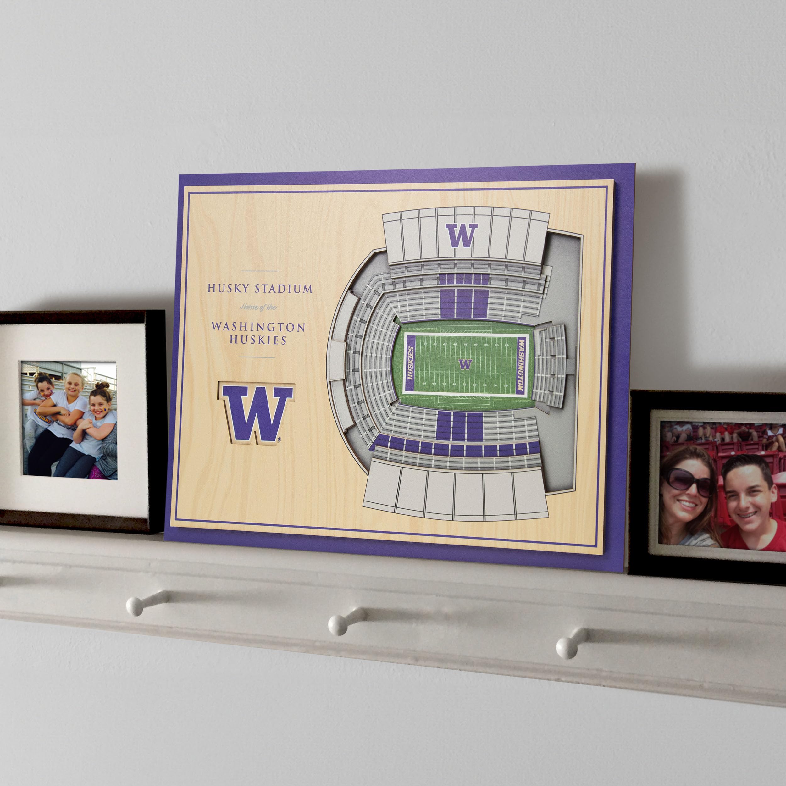 YouTheFan NCAA Washington Huskies 5-Layer StadiumView 3D Wall Art - Husky Stadium - Sports Collectibles, Sports Memorabilia, Sports Fan Shop, Sports Gifts