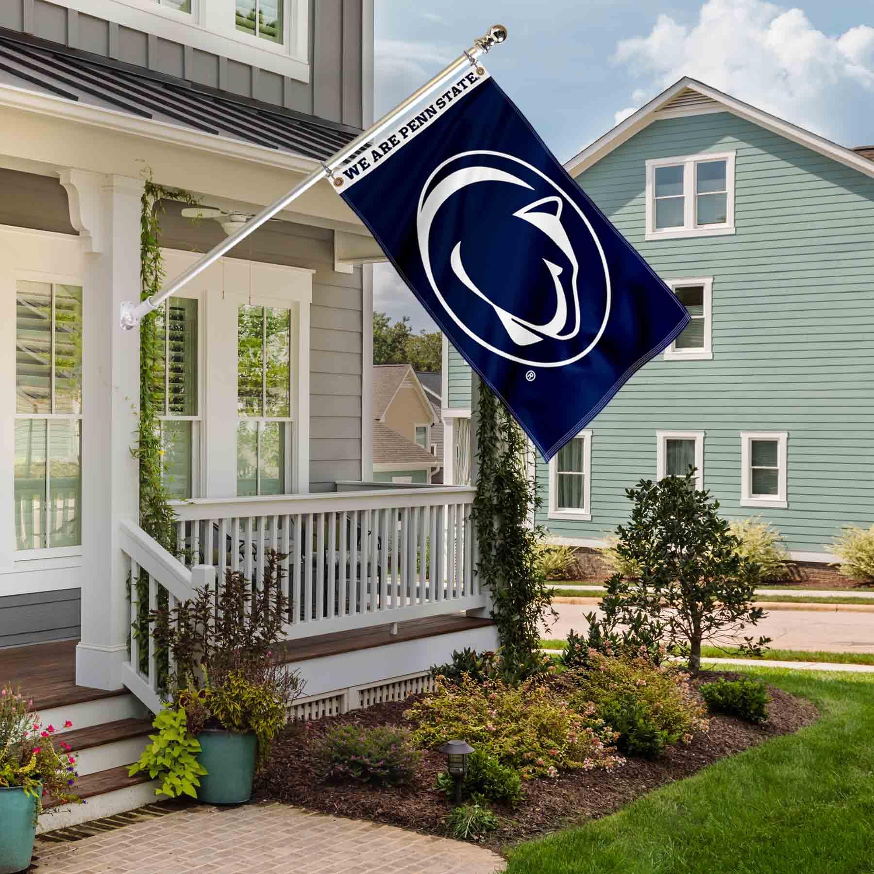 College Flags & Banners Co. Penn State Nittany Lions Printed Header 3x5 Foot Banner Flag - Sports Collectibles, Sports Memorabilia, Sports Fan Shop, Sports Gifts