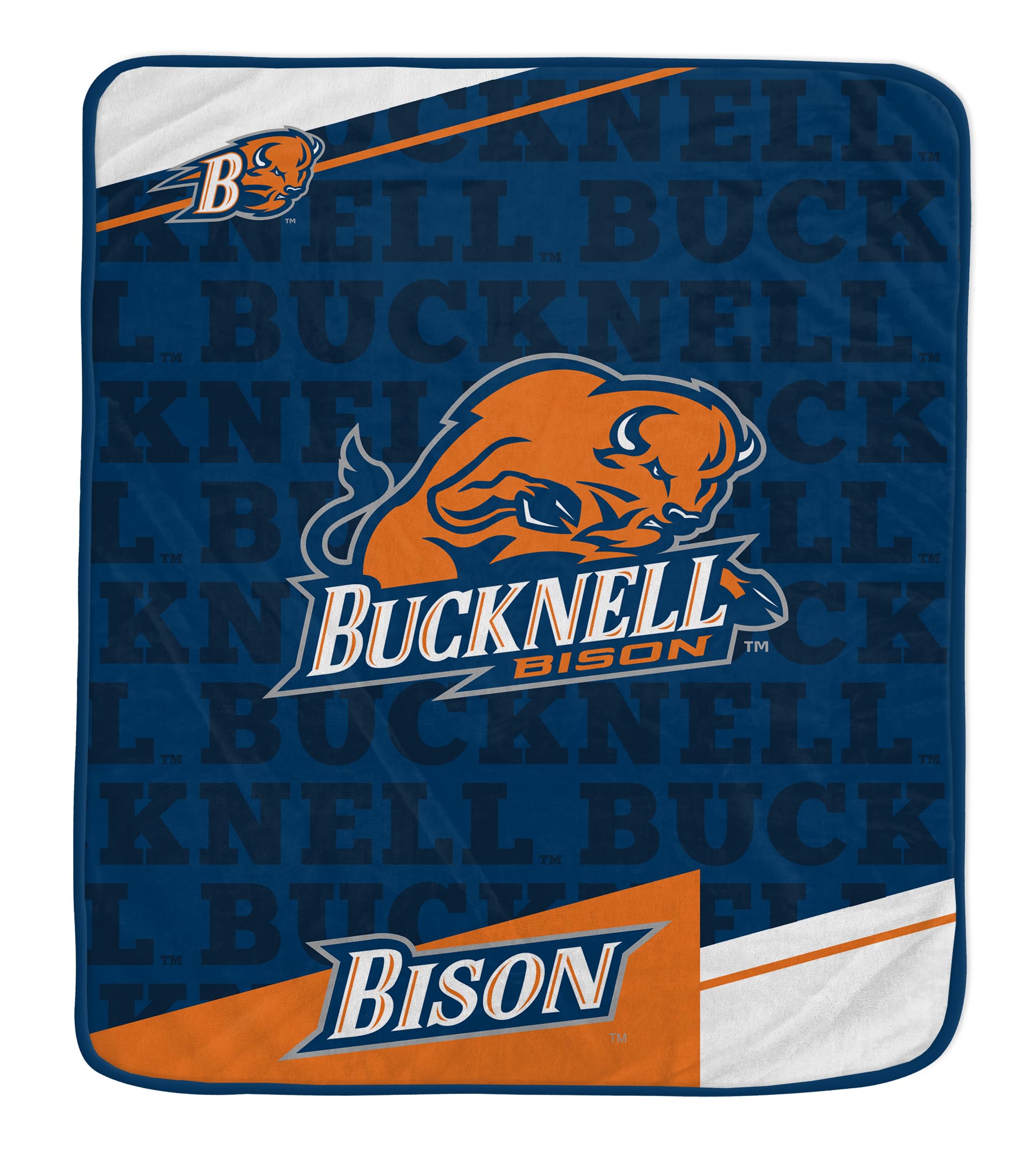 Pegasus Sports NCAA Bucknell Bisons Diagonal Ghost Ultra Soft Blanket - Sports Gifts, Sports Memorabilia, Sports Collectibles, Fan Shop