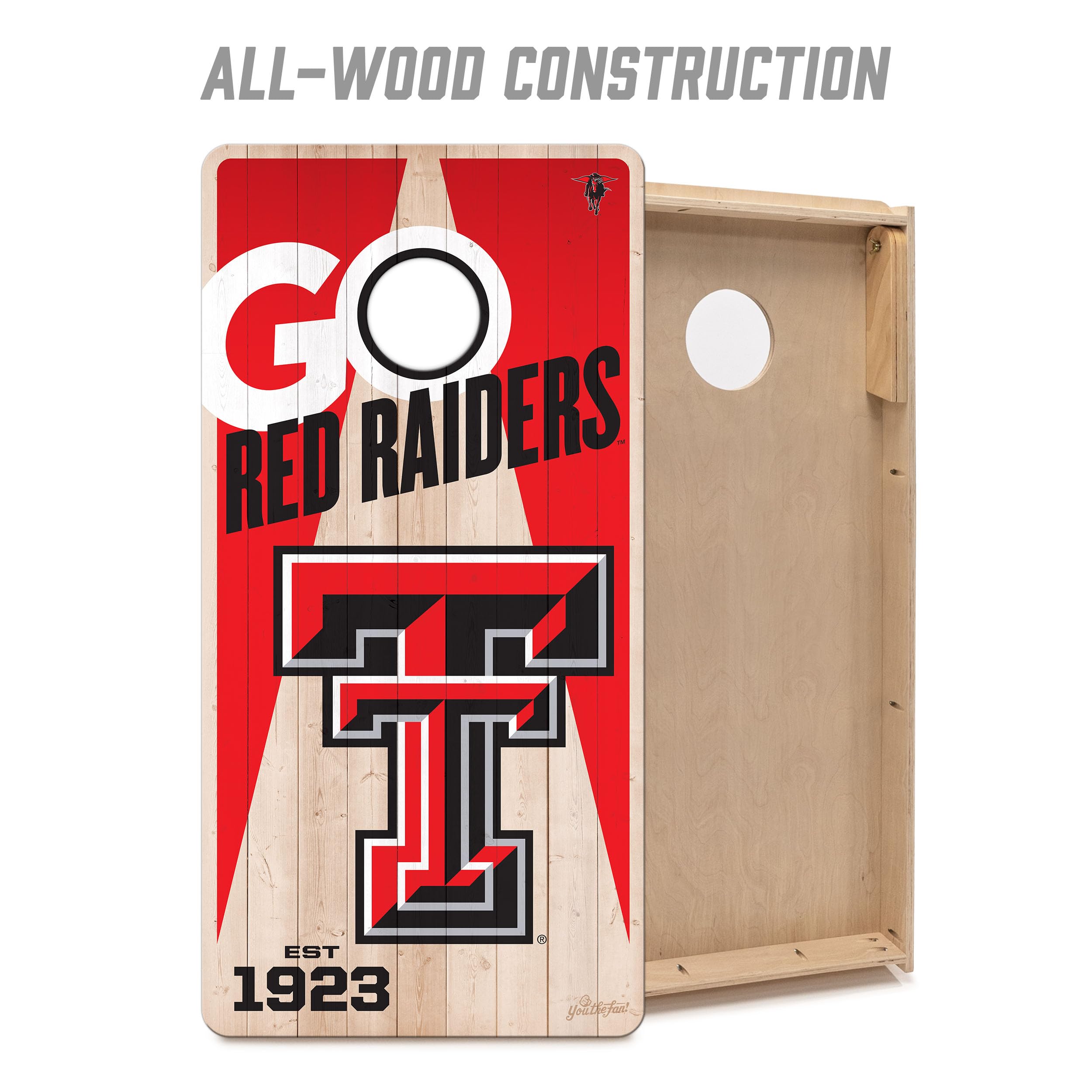 YouTheFan NCAA Texas Tech Red Raiders 2’ x 4’ Professional Wood Cornhole Game with Logo Bags - Sports Collectibles, Sports Memorabilia, Sports Fan Shop, Sports Gifts