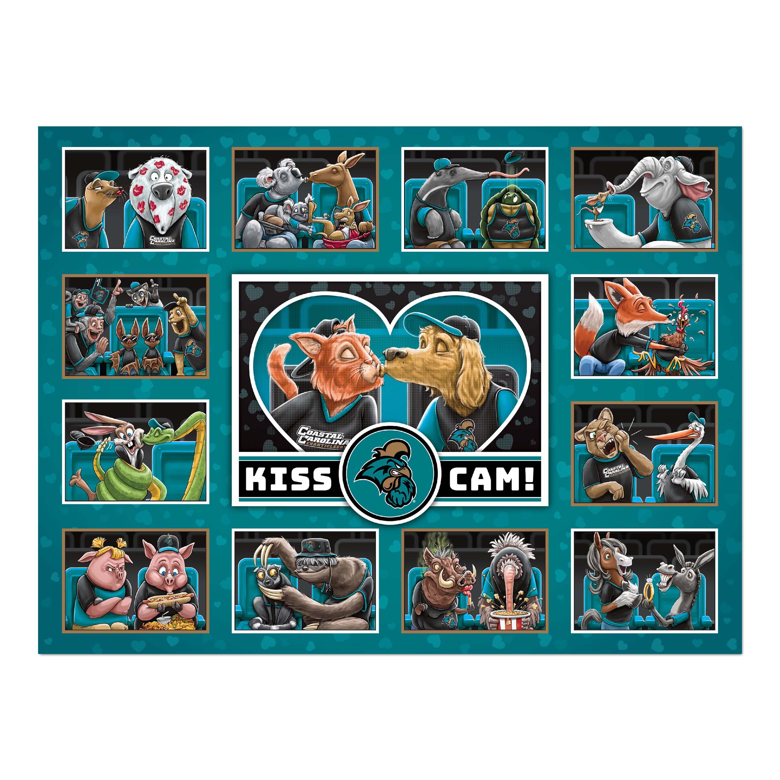 YouTheFan NCAA Coastal Carolina Chanticleers Kiss Cam 500pc Puzzle - Sports Collectibles, Sports Memorabilia, Sports Fan Shop, Sports Gifts