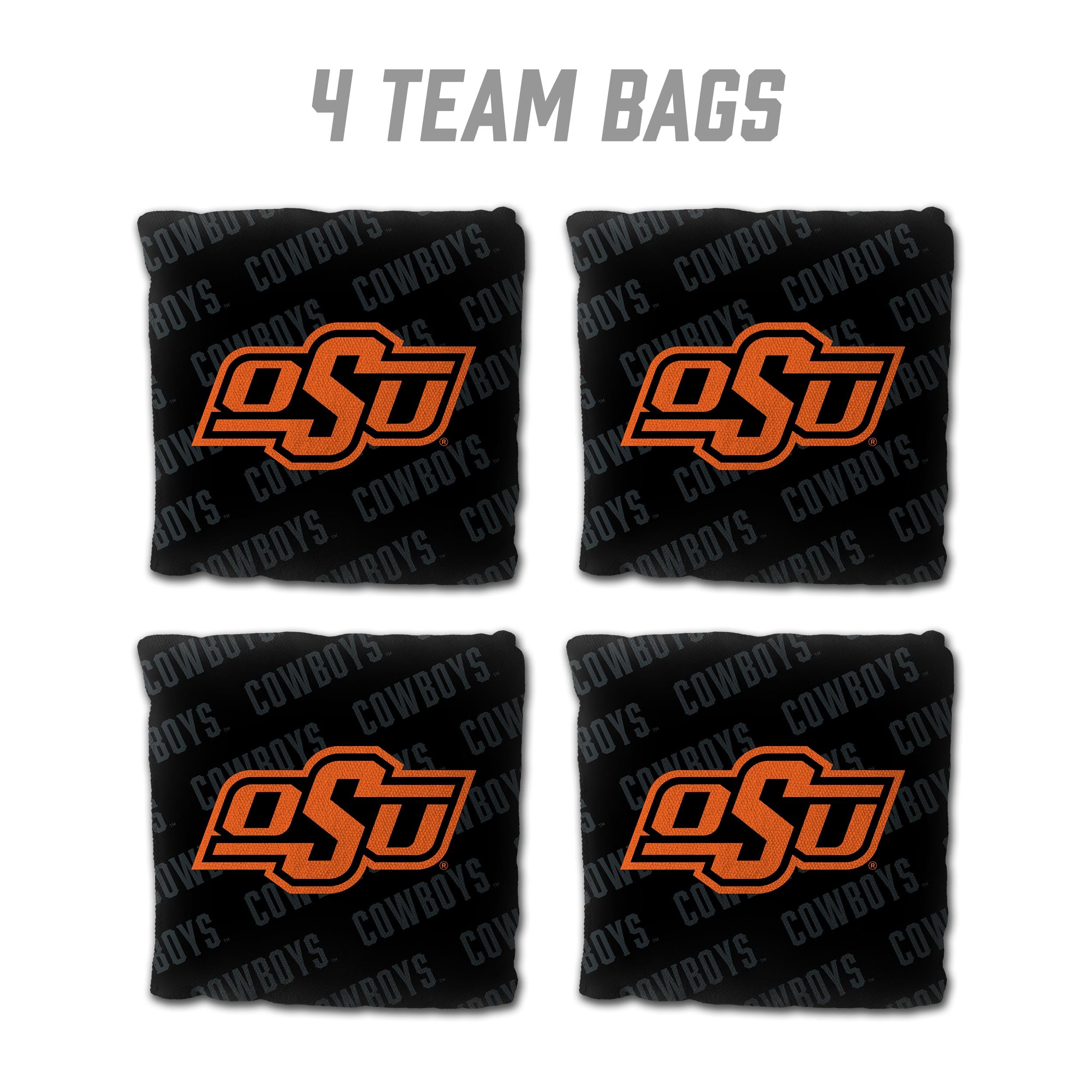 YouTheFan NCAA Oklahoma State Cowboys Cornhole Bags - 4PK - Black - Sports Collectibles, Sports Memorabilia, Sports Fan Shop, Sports Gifts