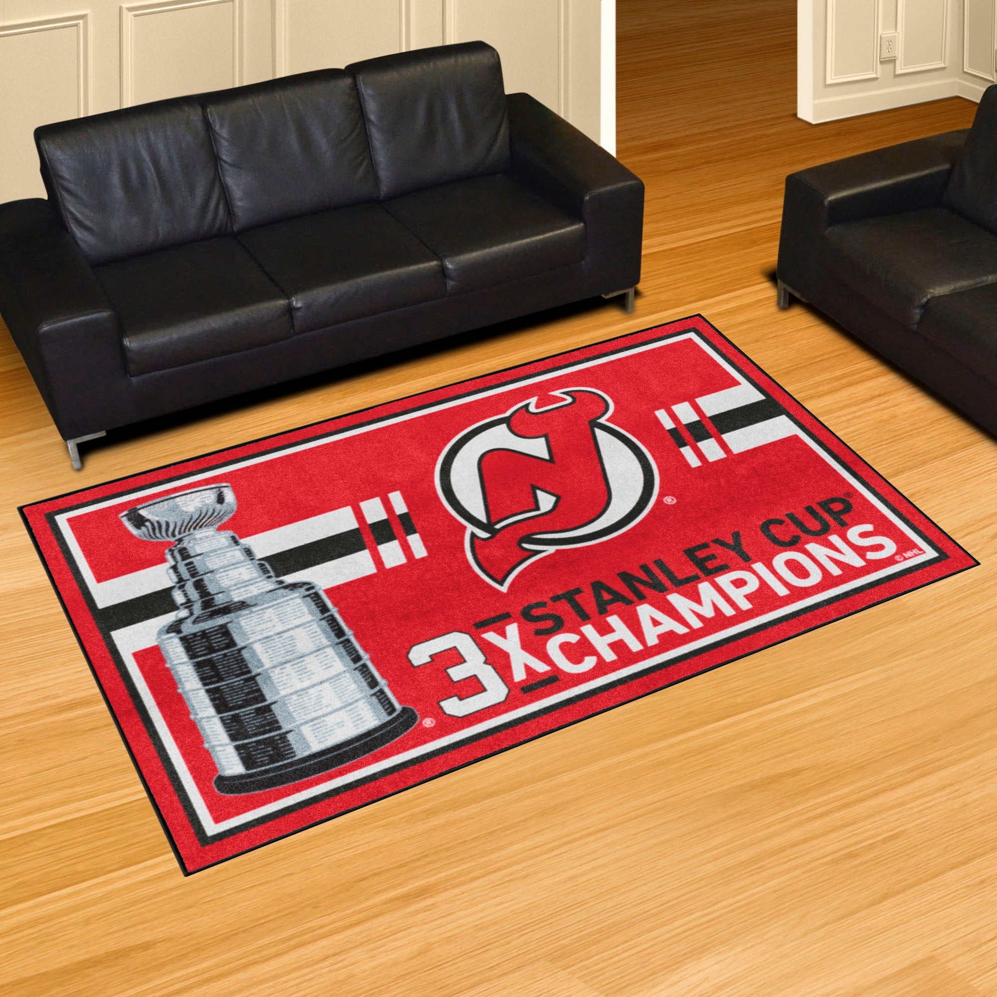 NHL - New Jersey Devils 5x8 Rug - Sports Gifts, Sports Memorabilia, Sports Collectibles, Fan Shop