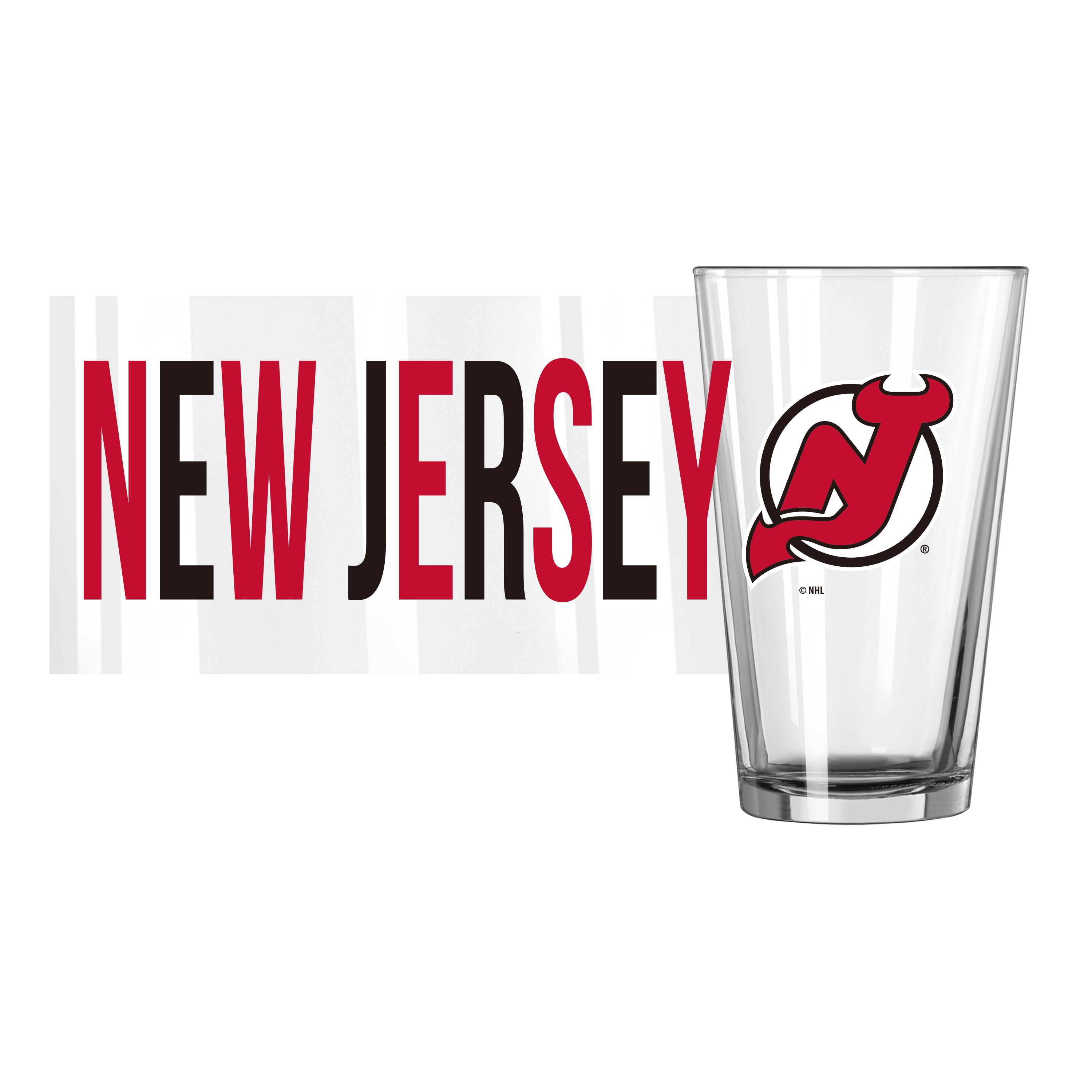 New Jersey Devils 16oz Overtime Pint Glass - Sports Gifts, Sports Memorabilia, Sports Collectibles, Fan Shop
