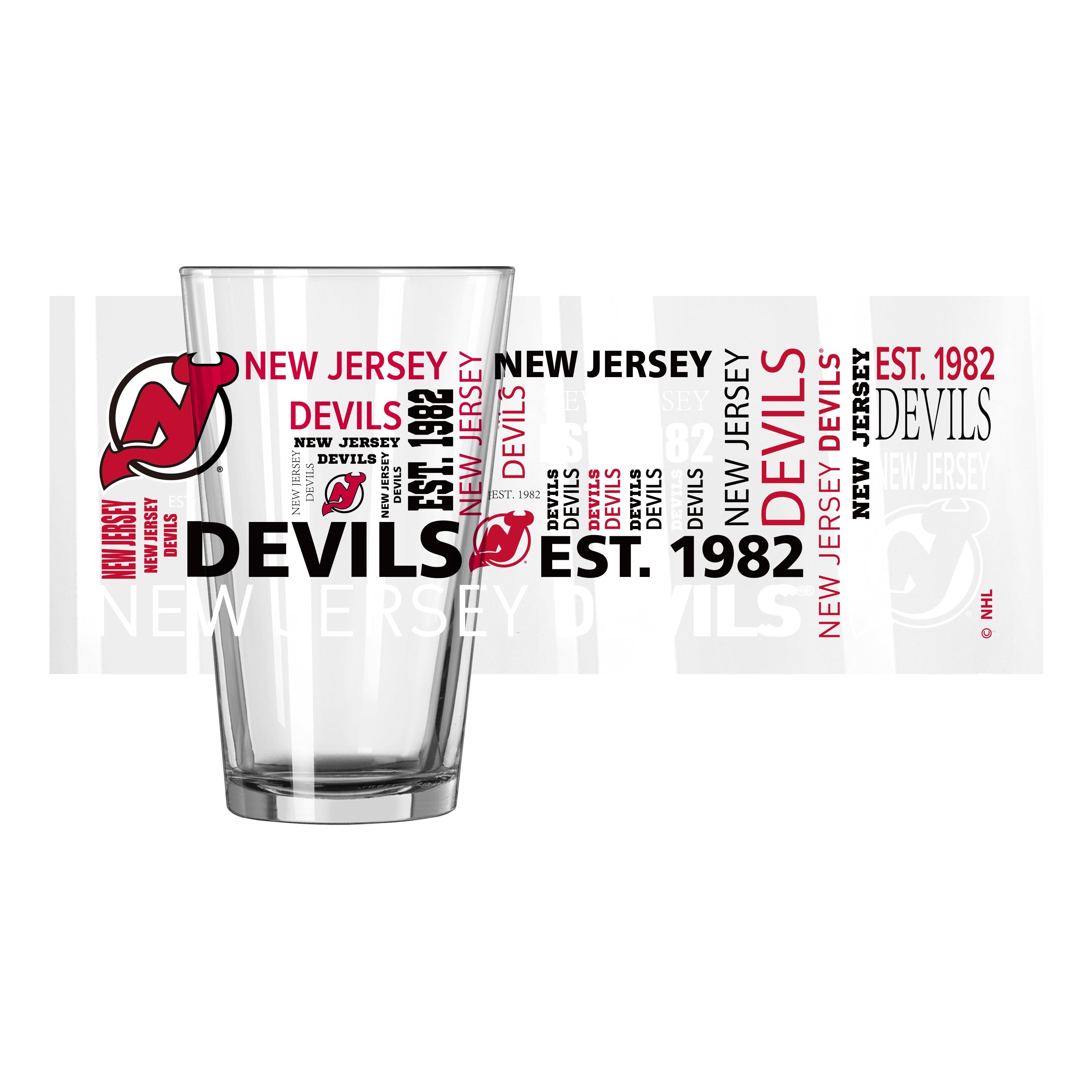 New Jersey Devils 16oz Spirit Pint Glass - Sports Gifts, Sports Memorabilia, Sports Collectibles, Fan Shop