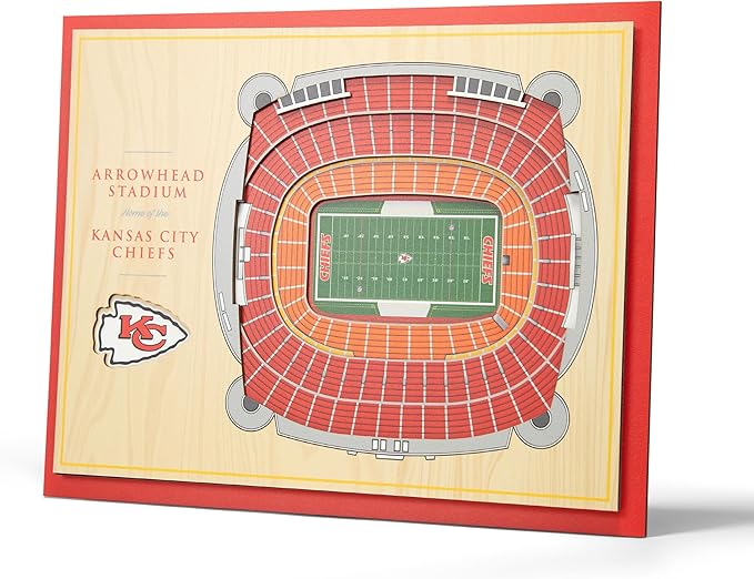 NFL Kansas City Chiefs 5-Layer Stadium view 3D Wall Art - Sports Collectibles, Sports Memorabilia, Sports Fan Shop, Sports Gifts