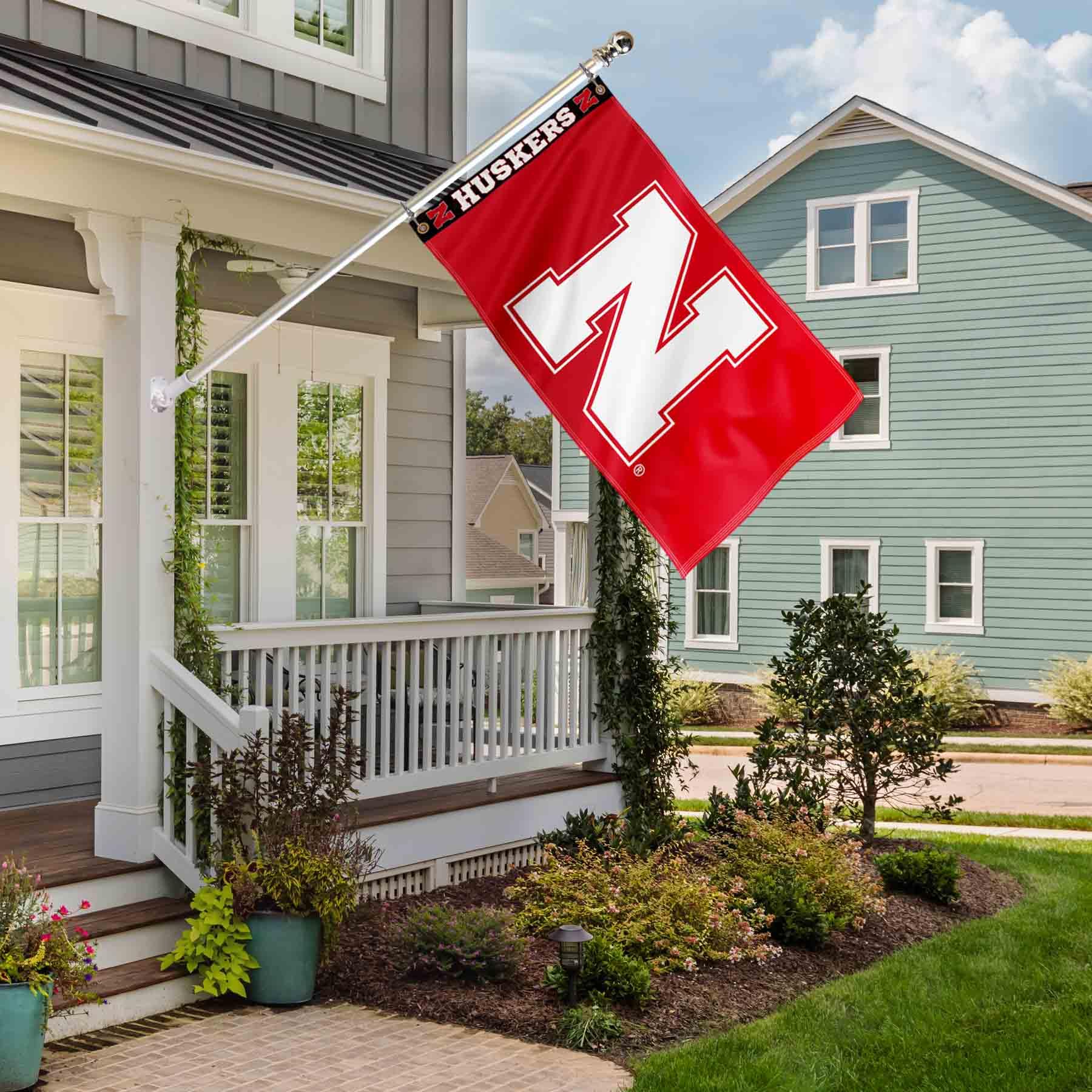 College Flags & Banners Co. Nebraska Cornhuskers Printed Header 3x5 Foot Banner Flag - Sports Collectibles, Sports Memorabilia, Sports Fan Shop, Sports Gifts