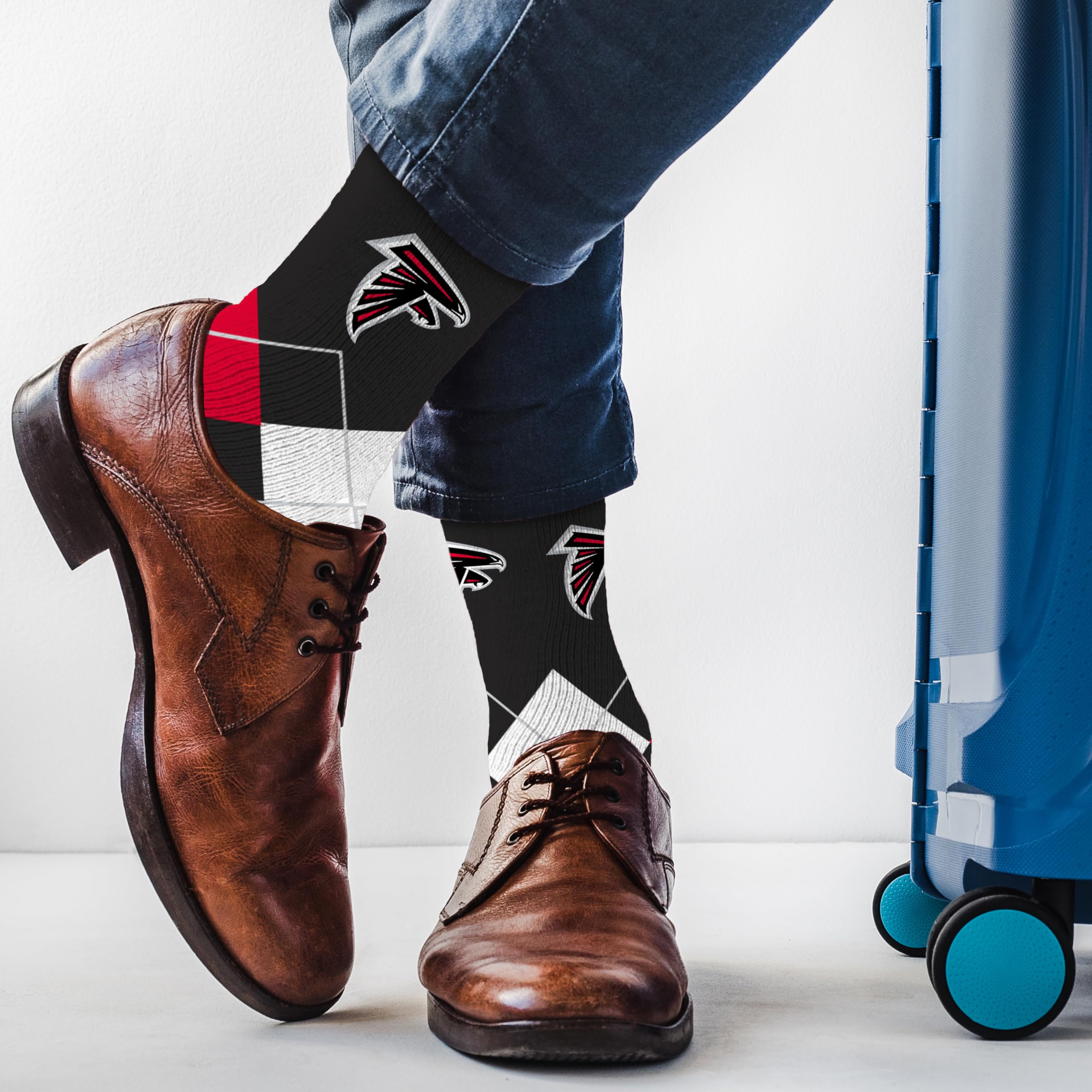 For Bare Feet NFL ATLANTA FALCONS Argyle Remix Premium Dress Sock Team Color OSFM - Sports Gifts, Sports Memorabilia, Sports Collectibles, Fan Shop