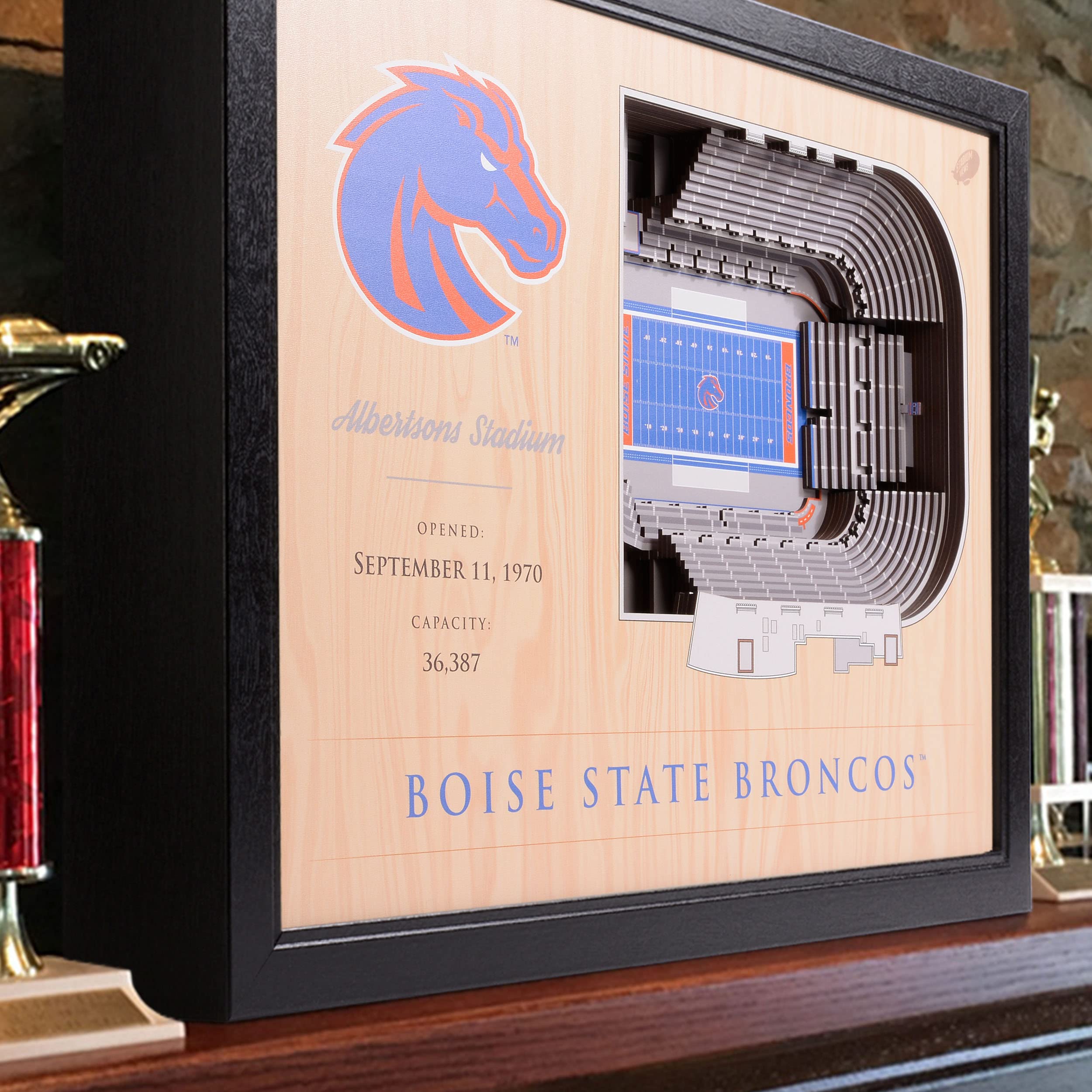 YouTheFan NCAA Boise State Broncos 25-Layer StadiumViews 3D Wall Art - Albertsons Stadium - Sports Collectibles, Sports Memorabilia, Sports Fan Shop, Sports Gifts