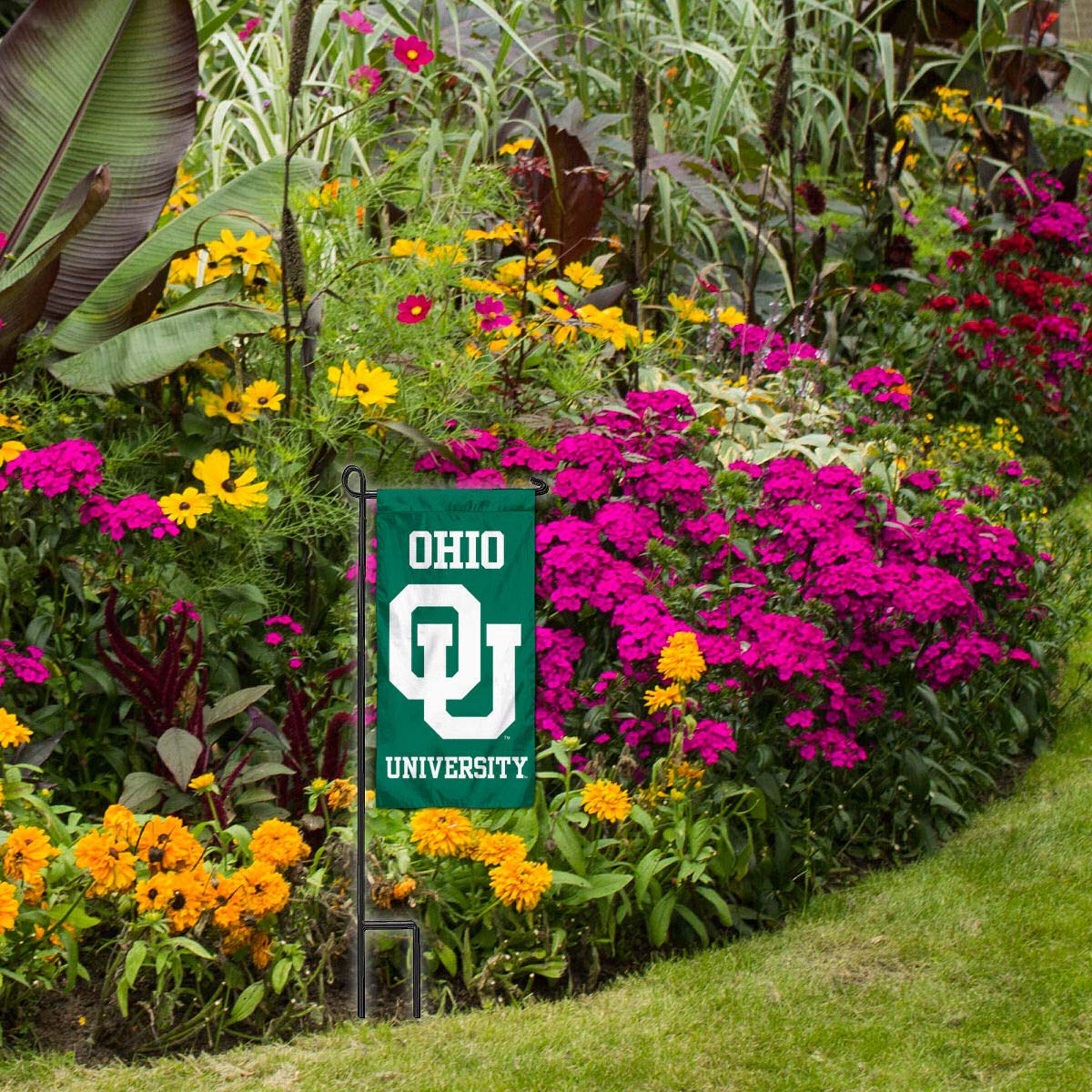 College Flags & Banners Co. Ohio Bobcats Mini Garden and Flower Pot Flag Topper - Sports Collectibles, Sports Memorabilia, Sports Fan Shop, Sports Gifts