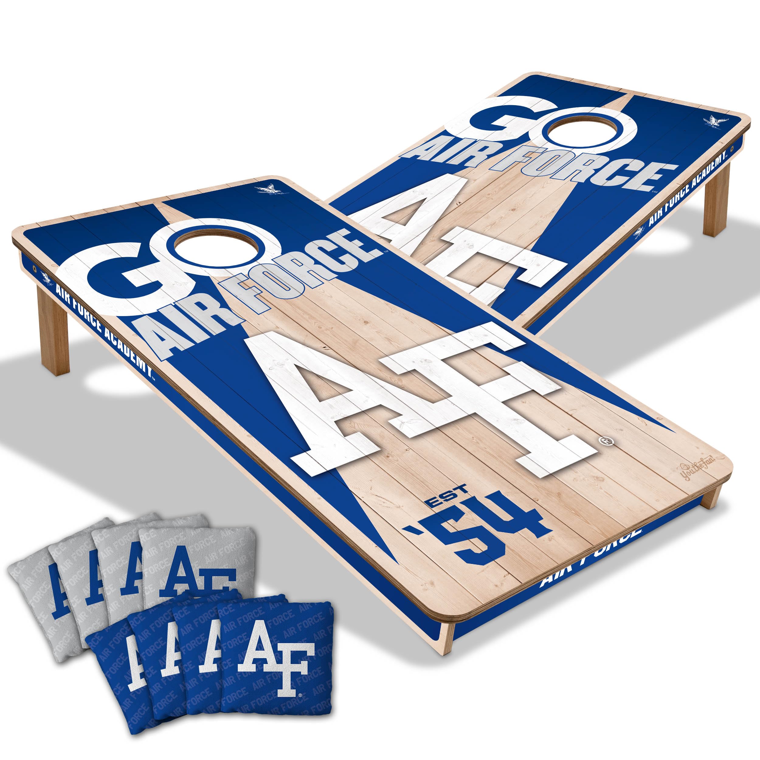 YouTheFan NCAA Air Force Academy 2’ x 4’ Professional Wood Cornhole Game with Logo Bags - Sports Collectibles, Sports Memorabilia, Sports Fan Shop, Sports Gifts