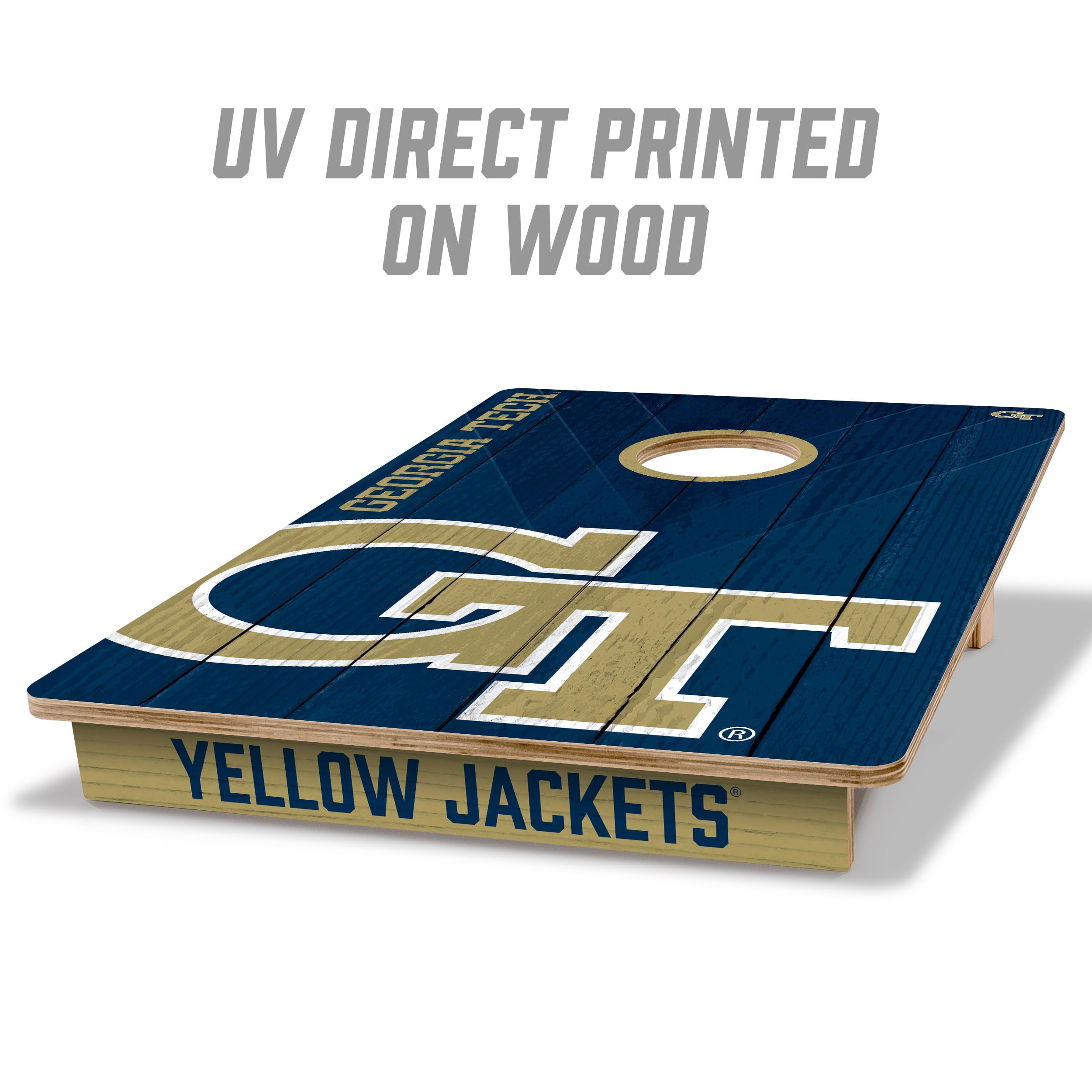YouTheFan NCAA Georgia Tech Yellow Jackets 2’ x 3’ Wood Cornhole Game with Logo Bags - Sports Collectibles, Sports Memorabilia, Sports Fan Shop, Sports Gifts