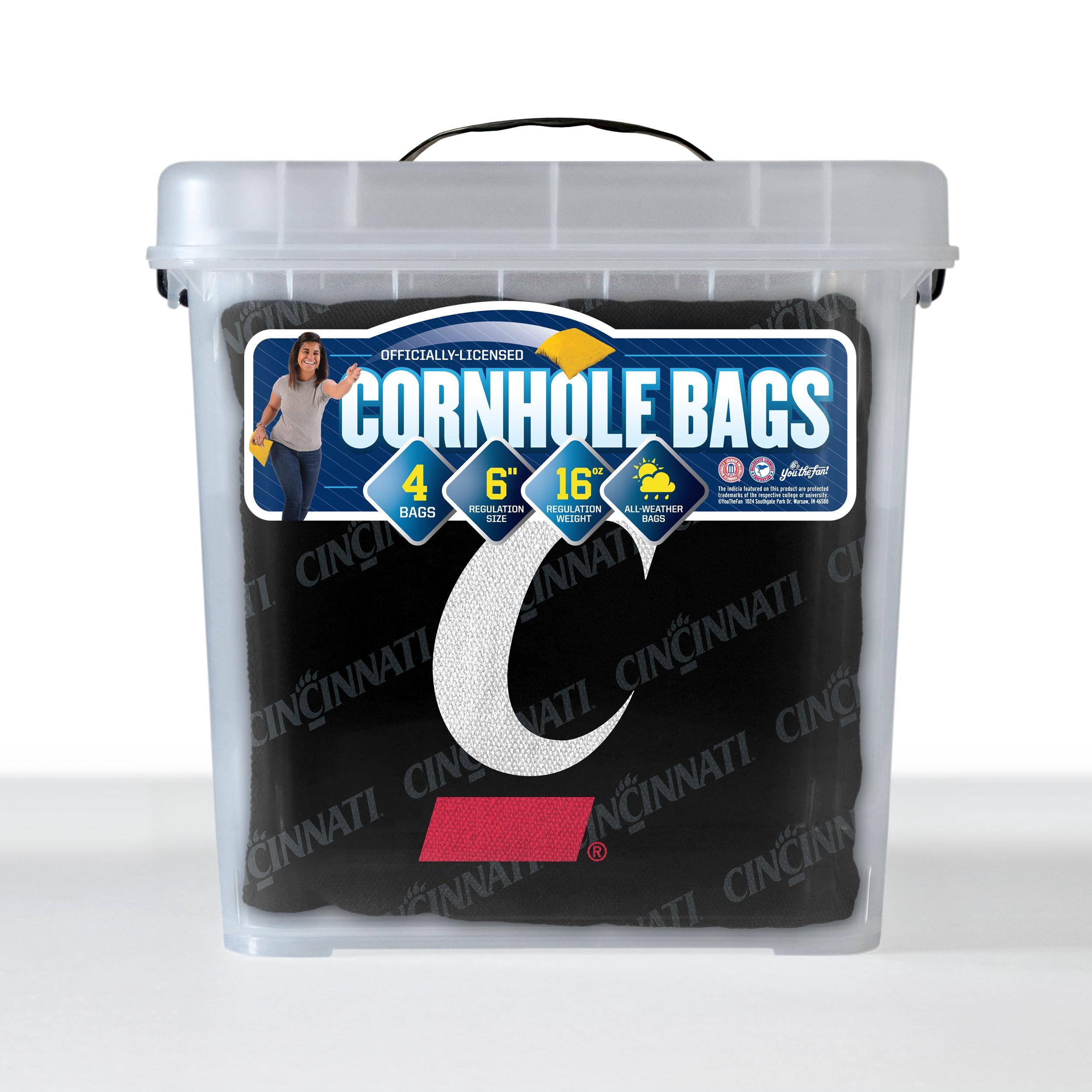 YouTheFan NCAA Cincinnati Bearcats Cornhole Bags - 4PK - Black - Sports Collectibles, Sports Memorabilia, Sports Fan Shop, Sports Gifts