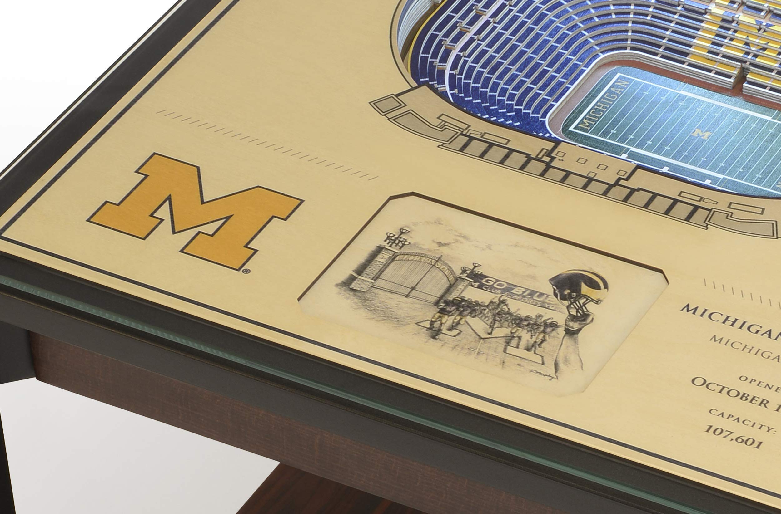 YouTheFan NCAA Michigan Wolverines 25-Layer StadiumViews Lighted End Table - Michigan Stadium - Sports Collectibles, Sports Memorabilia, Sports Fan Shop, Sports Gifts
