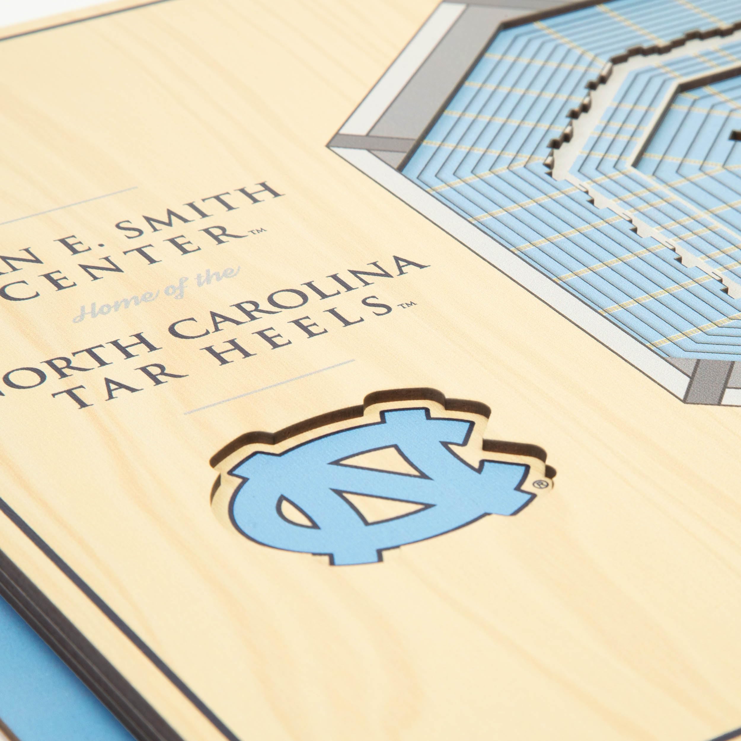 YouTheFan NCAA North Carolina Tar Heels 5-Layer StadiumView 3D Wall Art - Dean E. Smith Center - Sports Collectibles, Sports Memorabilia, Sports Fan Shop, Sports Gifts