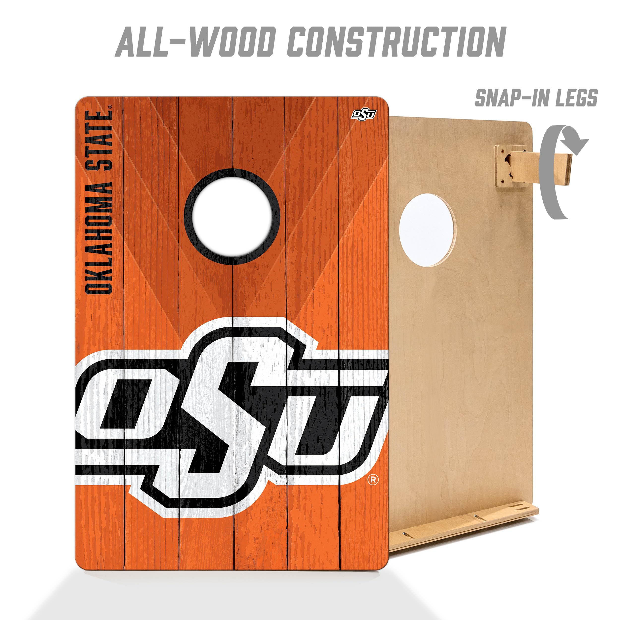 YouTheFan NCAA Oklahoma State Cowboys 2’ x 3’ Wood Cornhole Game with Logo Bags - Sports Collectibles, Sports Memorabilia, Sports Fan Shop, Sports Gifts