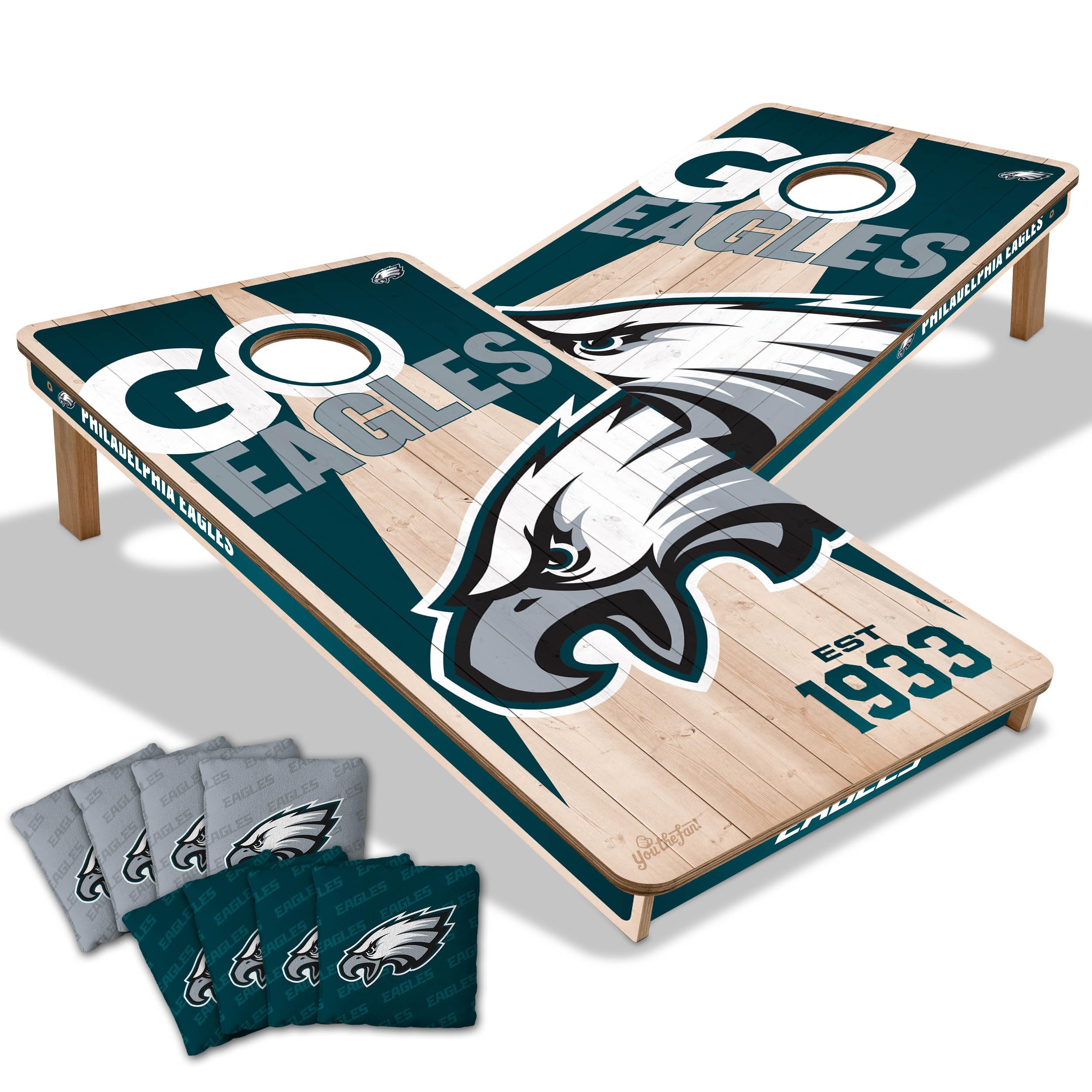 YouTheFan NFL Philadelphia Eagles 2’ x 4’ Professional Wood Cornhole Game with Logo Bags - Sports Collectibles, Sports Memorabilia, Sports Fan Shop, Sports Gifts
