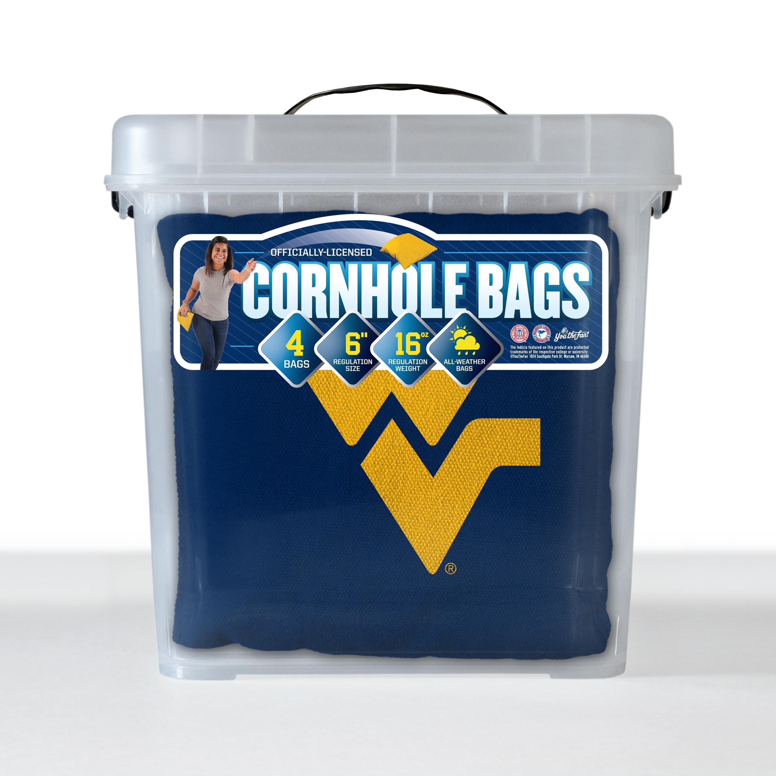 YouTheFan NCAA West Virginia Mountaineers Cornhole Bags - 4PK - Blue - Sports Collectibles, Sports Memorabilia, Sports Fan Shop, Sports Gifts