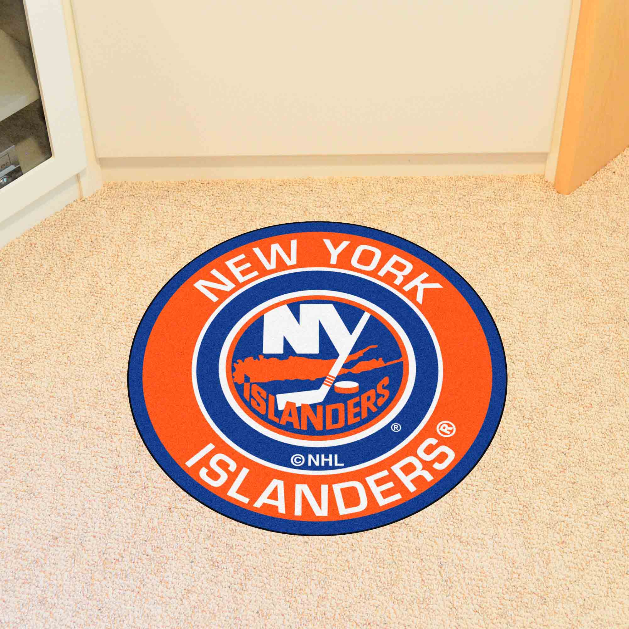 NHL - New York Islanders Roundel Mat - Sports Gifts, Sports Memorabilia, Sports Collectibles, Fan Shop