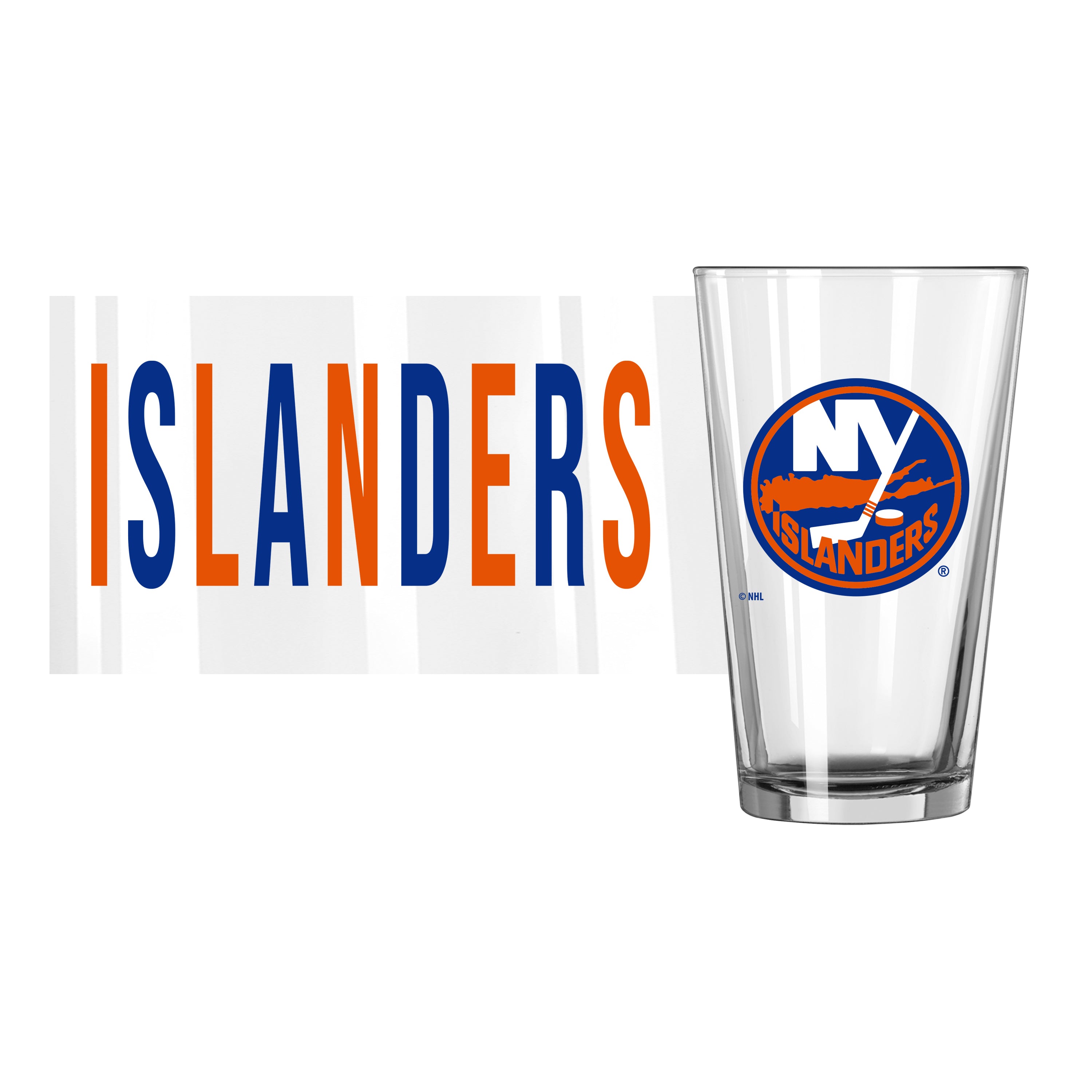New York Islanders 16oz Overtime Pint Glass - Sports Gifts, Sports Memorabilia, Sports Collectibles, Fan Shop