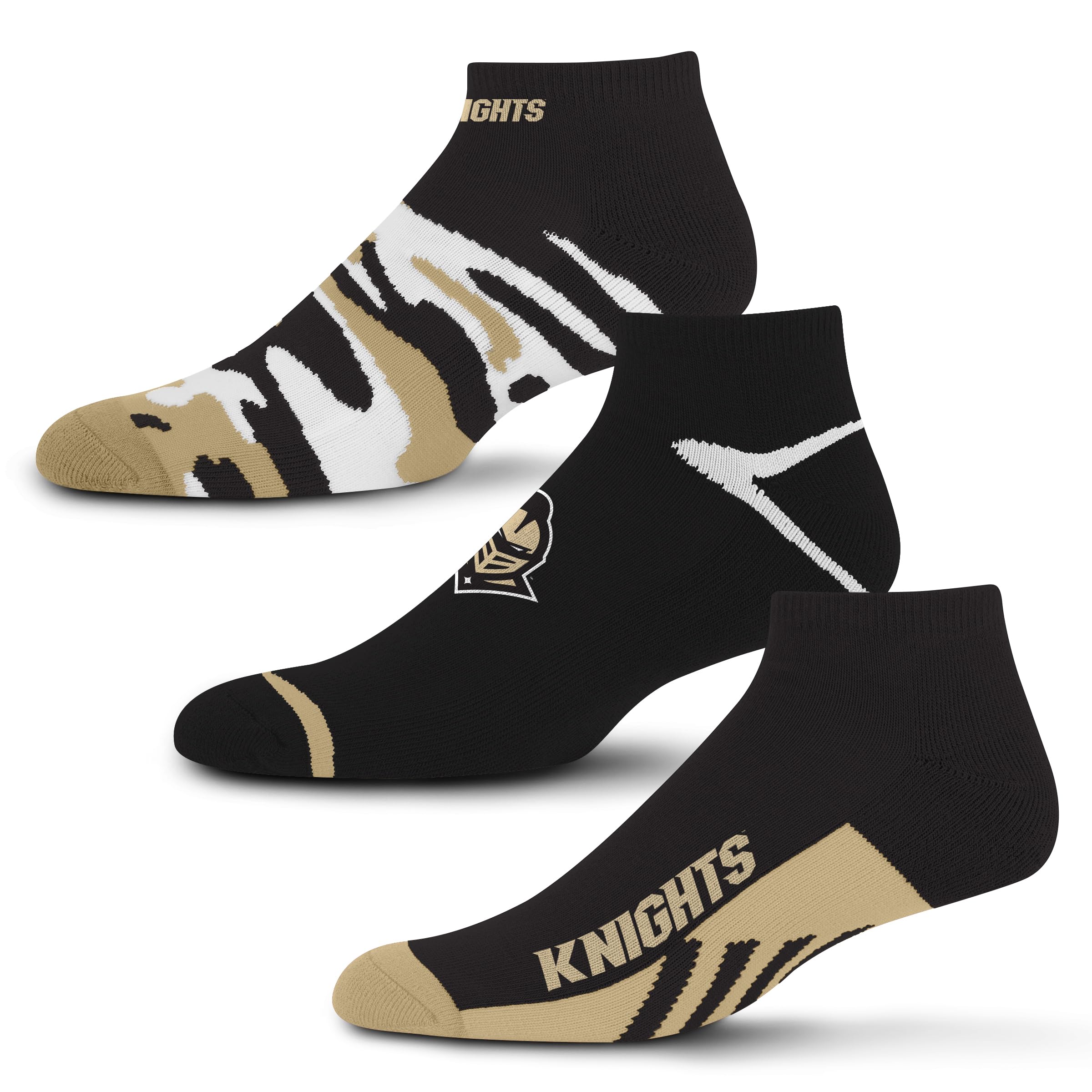 For Bare Feet NCAA Central Florida Knights CAMO BOOM 3 Pack Ankle Sock Team Colors Large - Sports Gifts, Sports Memorabilia, Sports Collectibles, Fan Shop