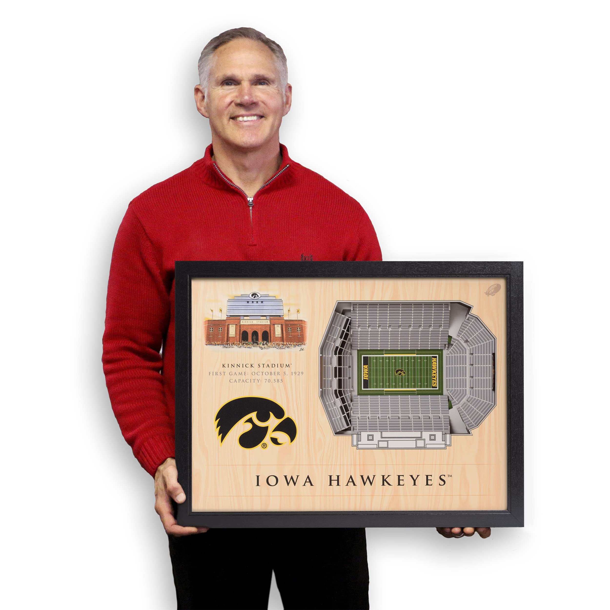 YouTheFan NCAA Iowa Hawkeyes 25-Layer StadiumViews 3D Wall Art - Kinnick Stadium - Sports Collectibles, Sports Memorabilia, Sports Fan Shop, Sports Gifts