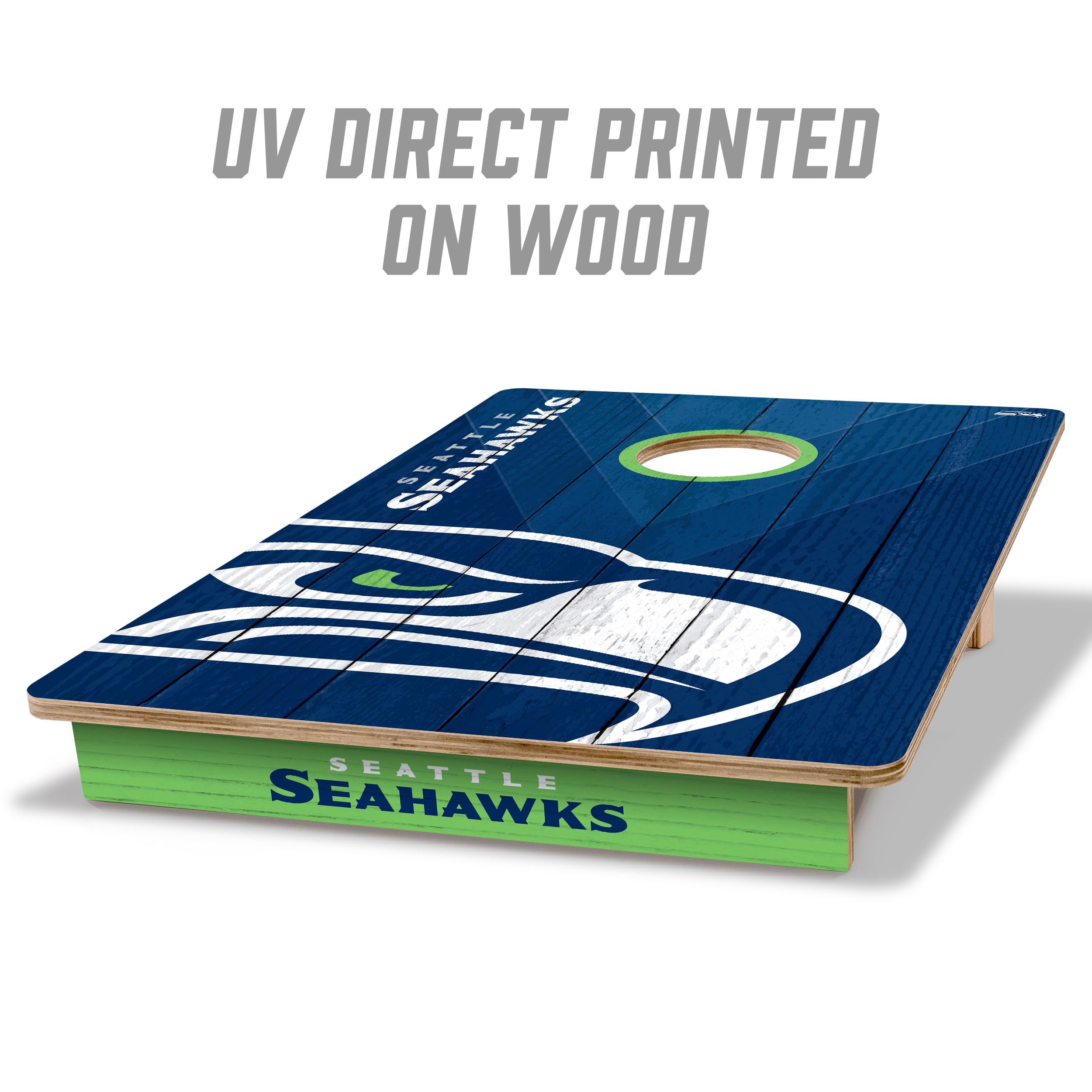 YouTheFan NFL Seattle Seahawks 2’ x 3’ Wood Cornhole Game with Logo Bags - Sports Collectibles, Sports Memorabilia, Sports Fan Shop, Sports Gifts
