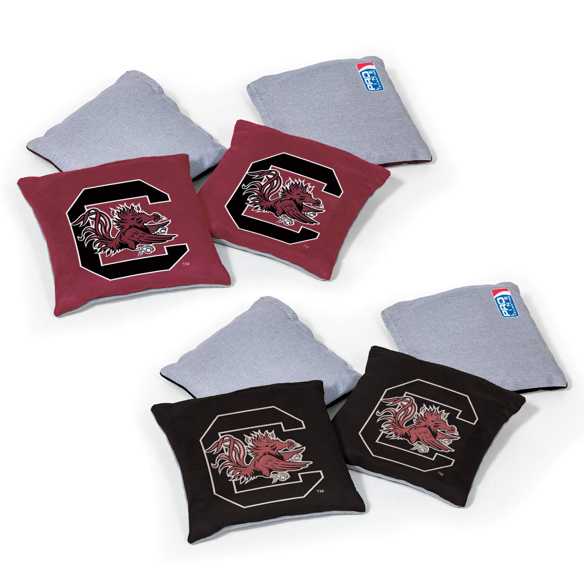 Wild Sports NCAA South Carolina Gamecocks 8pk Dual Sided Bean Bags, Team Color - Sports Collectibles, Sports Memorabilia, Sports Fan Shop, Sports Gifts