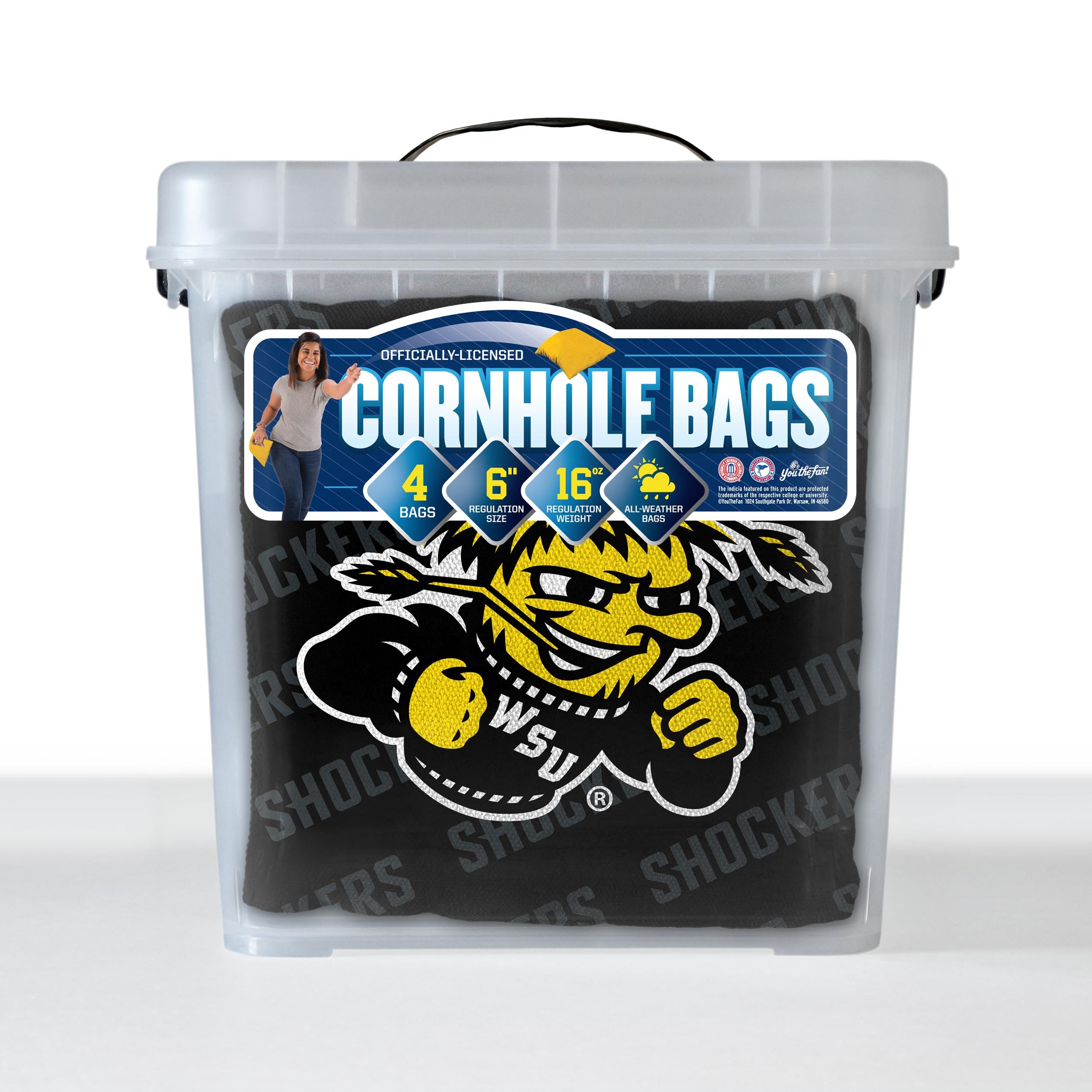 YouTheFan NCAA Wichita State Shockers Cornhole Bags - 4PK - Black - Sports Collectibles, Sports Memorabilia, Sports Fan Shop, Sports Gifts