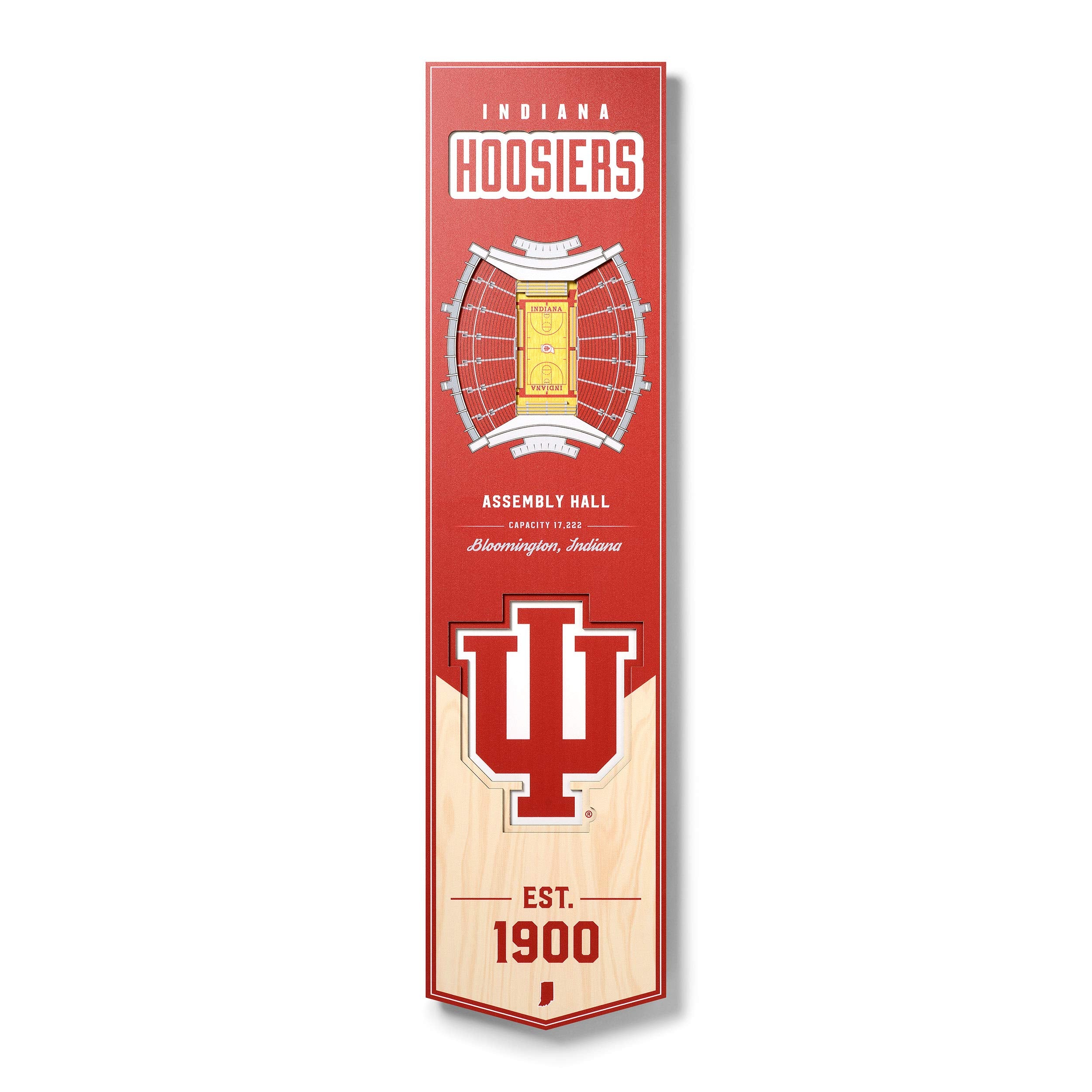 YouTheFan NCAA Indiana Hoosiers 3D Stadium 8x32 Banner - Assembly Hall - Sports Collectibles, Sports Memorabilia, Sports Fan Shop, Sports Gifts